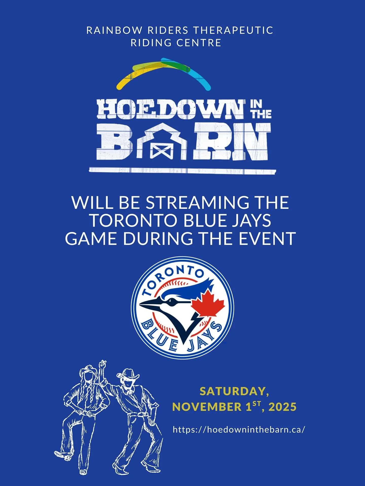 Attention Hoedown in the Barn attendees! We are so excited to share that we will be streaming the anticipated Toronto Blue Jay&rsquo;s game tomorrow night 🇨🇦💙⚾️