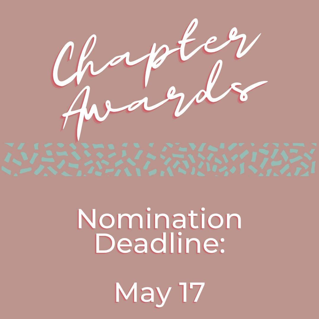 𝐍𝐨𝐦𝐢𝐧𝐚𝐭𝐢𝐨𝐧𝐬 𝐜𝐥𝐨𝐬𝐞 𝐌𝐚𝐲 𝟏𝟕 𝐟𝐨𝐫 𝐨𝐮𝐫 𝟐𝟎𝟐𝟑 𝐂𝐡𝐚𝐩𝐭𝐞𝐫 𝐀𝐰𝐚𝐫𝐝𝐬!
Help us celebrate our incredible committee members and submit your nomination(s) today! 🔗Click the link in our bio for more information and to submit y