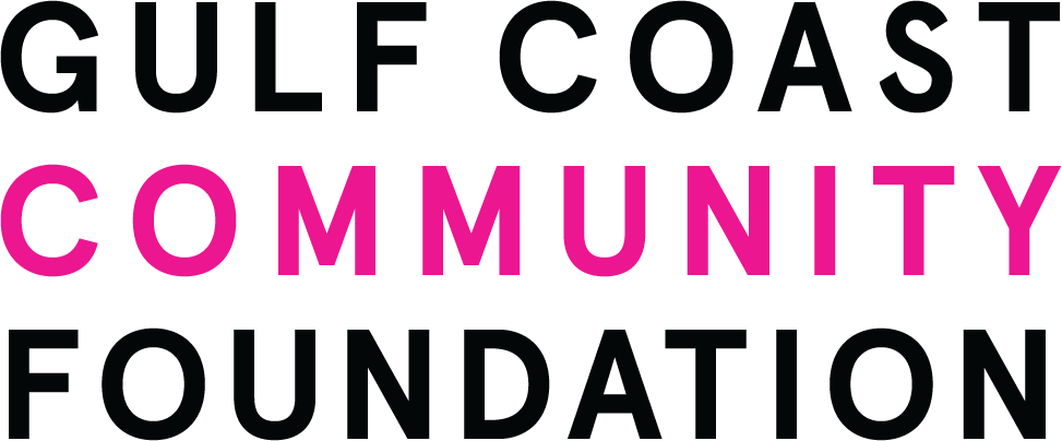 Gulf Coast Community Foundation logo with the words 'Gulf Coast Community Foundation' in black and magenta text.