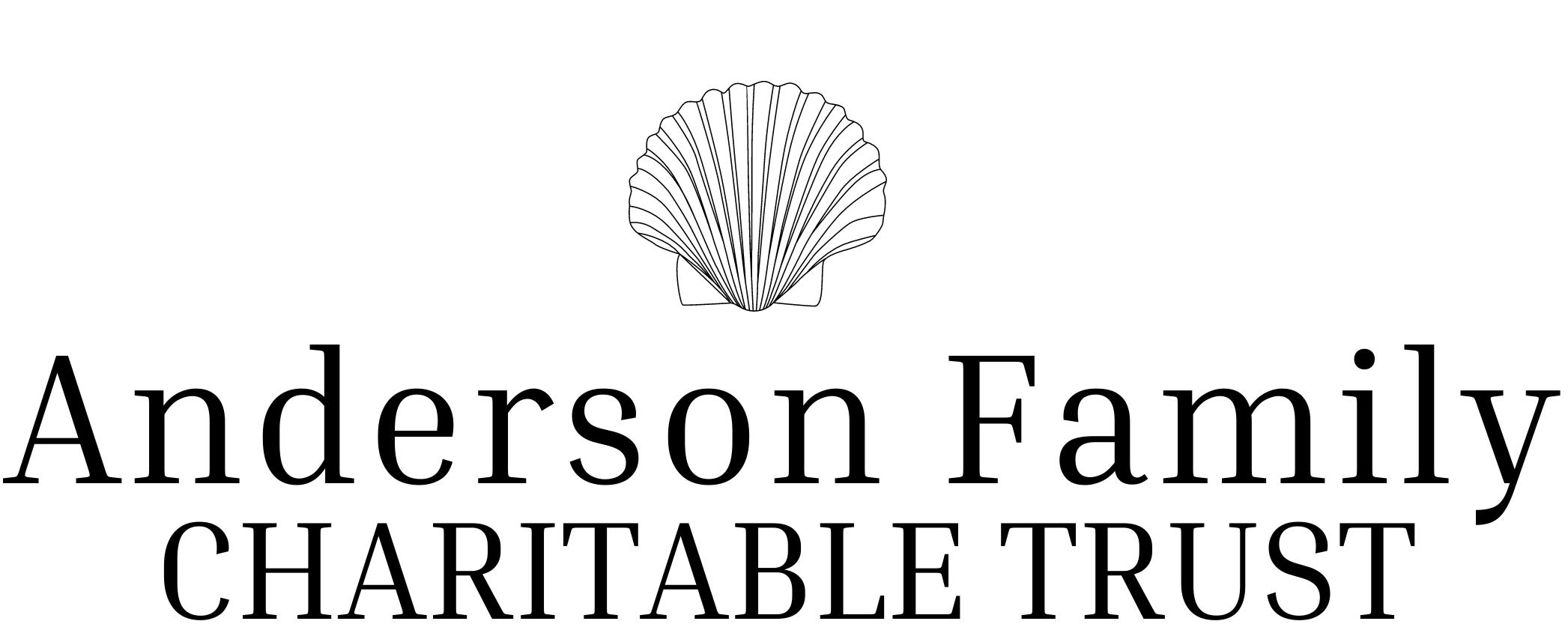 Logo of Anderson Family Charitable Trust with a stylized scallop shell above the text