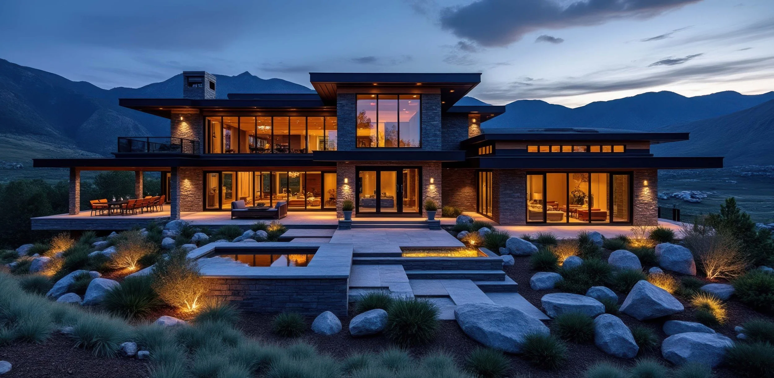 Luxury mountain modern home exterior