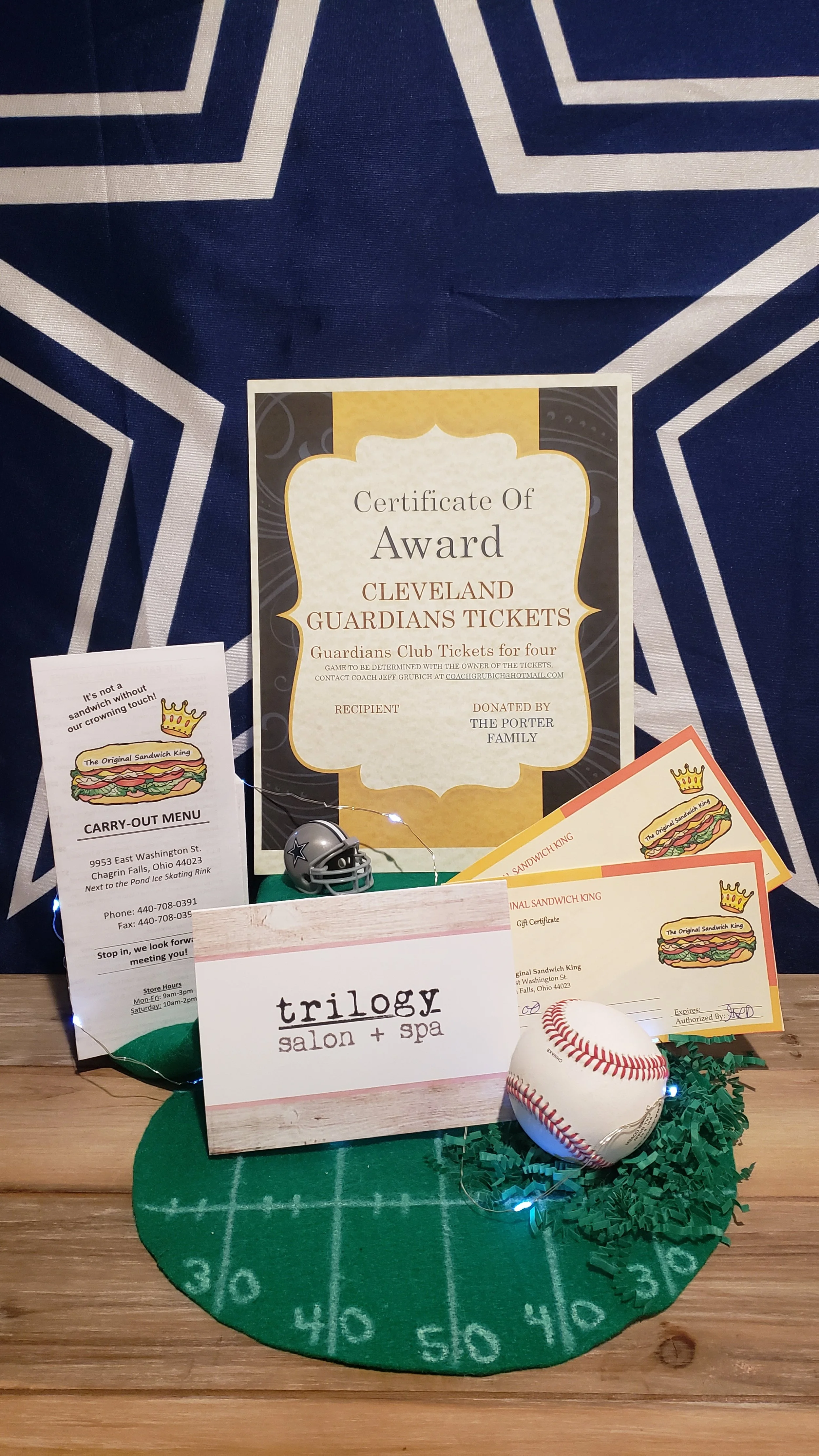 Prize Package 12 - 

Donated by:
B'laster Corporation,
Trilogy Salon,
Original Sandwich King