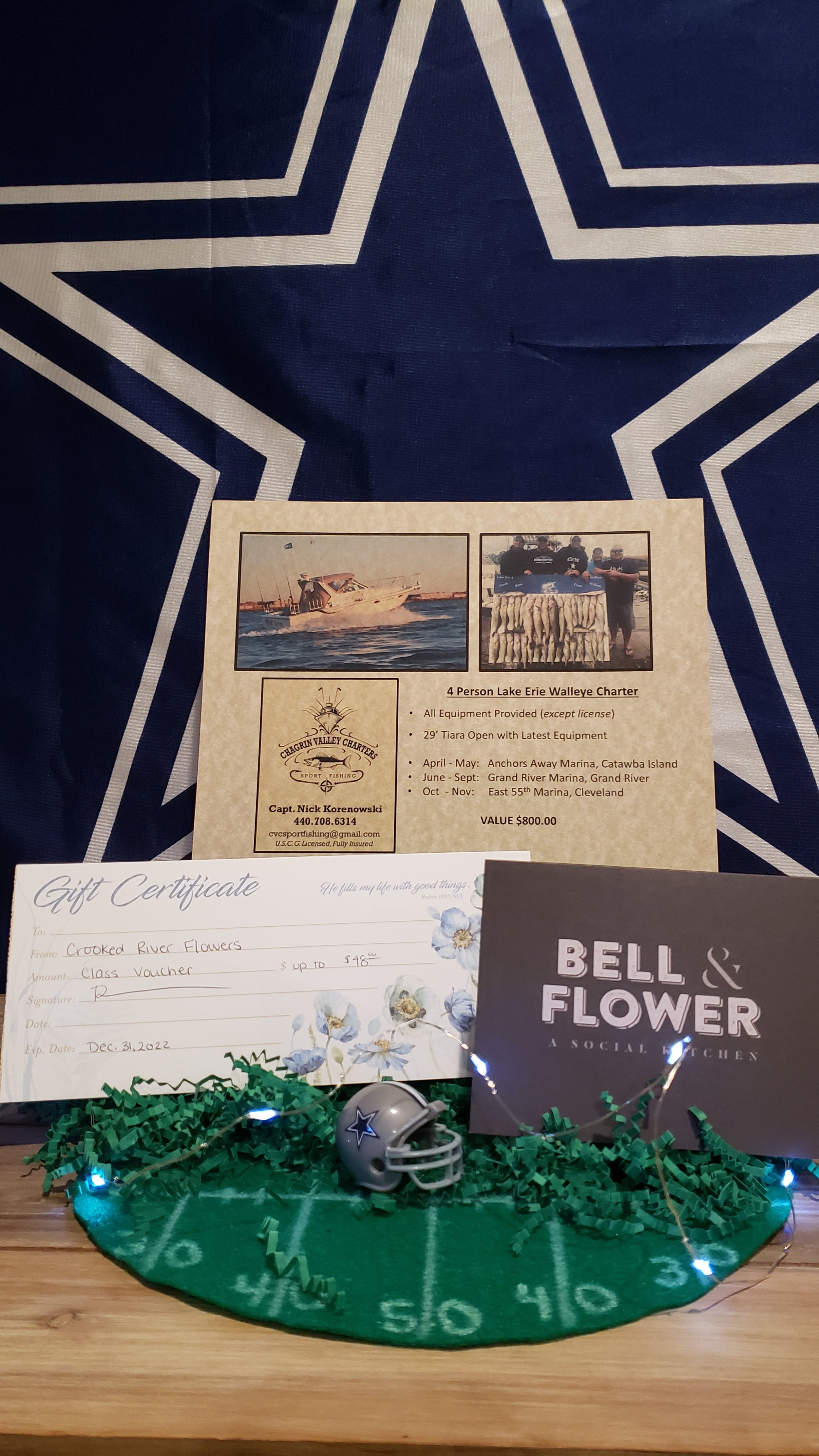 Prize Package 15 -  

Donated by:
The Korenowski Family - Chagrin Valley Charter,
Bell & Flower,
Crooked River Florist
