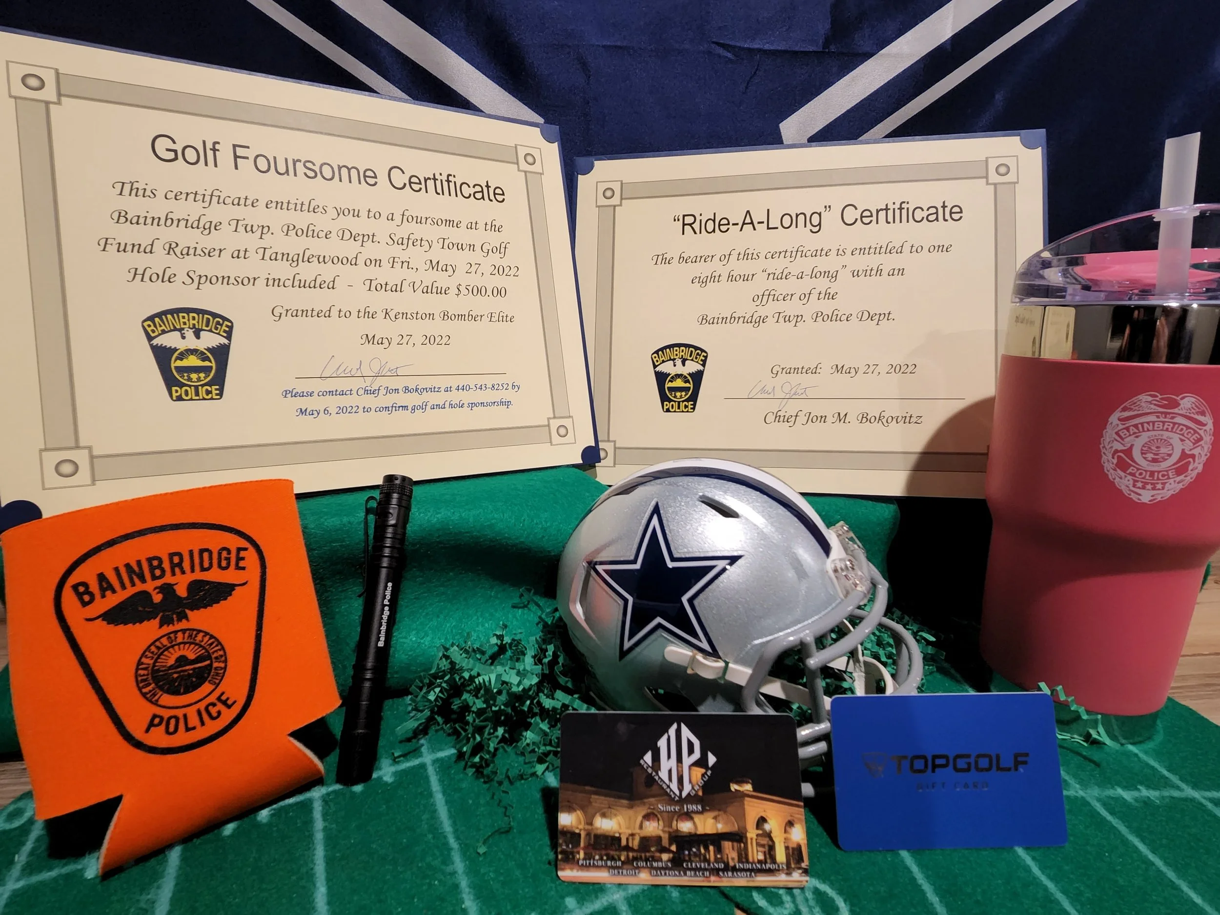 Prize Package 34 - 

Donated by:
Chief Bokovitz - Bainbridge Police Dept.
Santilli Family