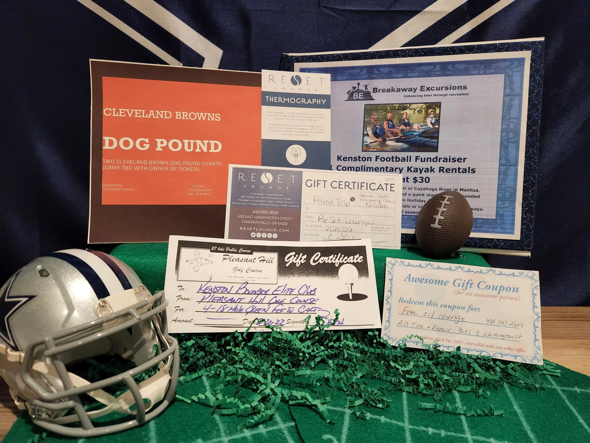 Package 28 - 

Donated by:
The Klaiber Family
Pleasant Hill Golf Course
Reset Lounge
AB Tire & Repair
Breakaway Excursions