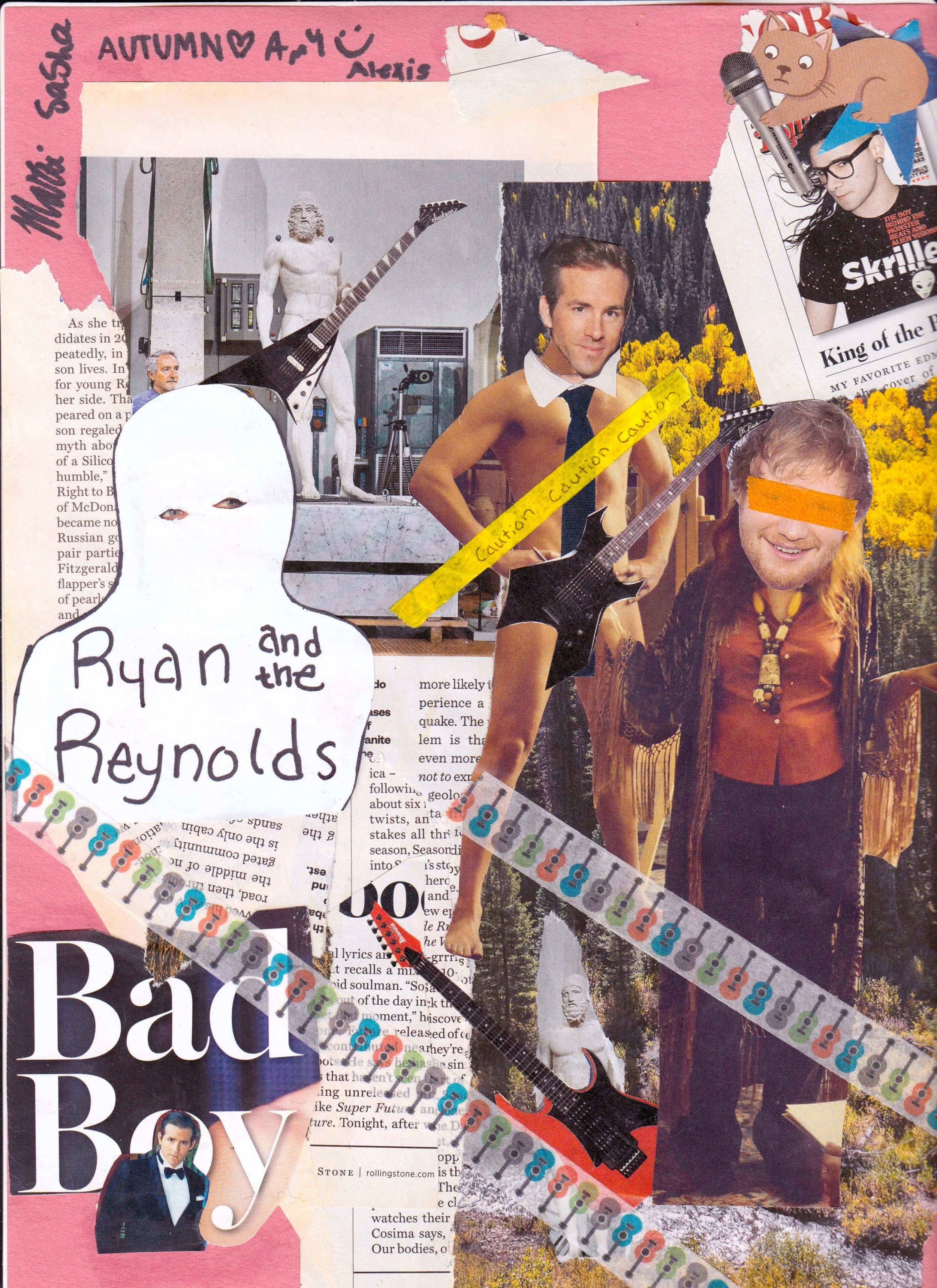 collage flyer for ryan and the reynolds