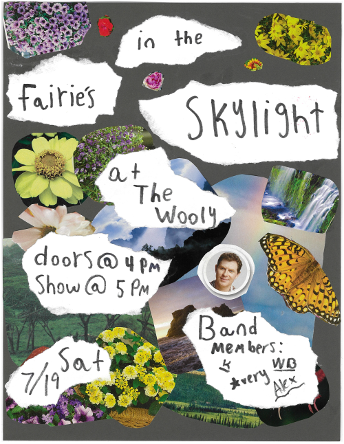 collage flyer for fairies in the skylight
