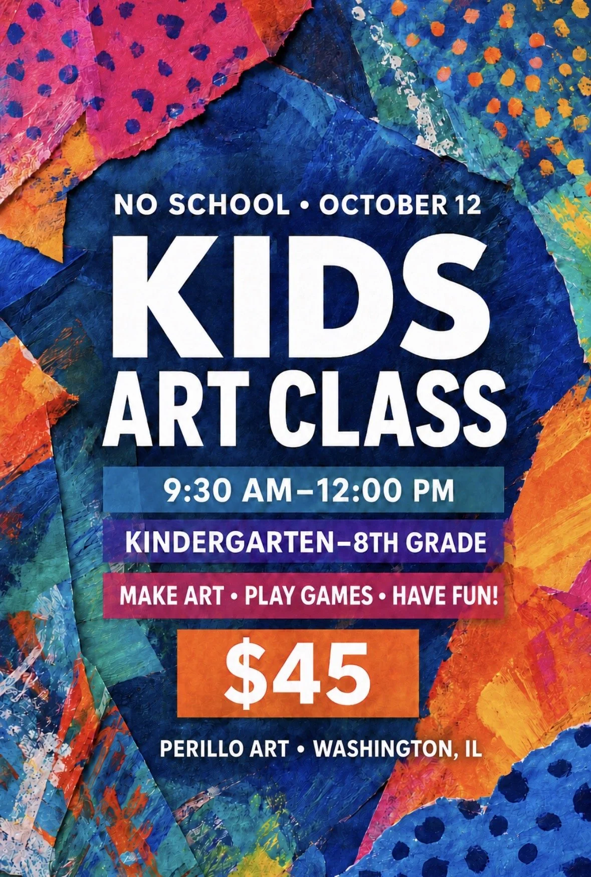 No School Kids Art Class | October 12