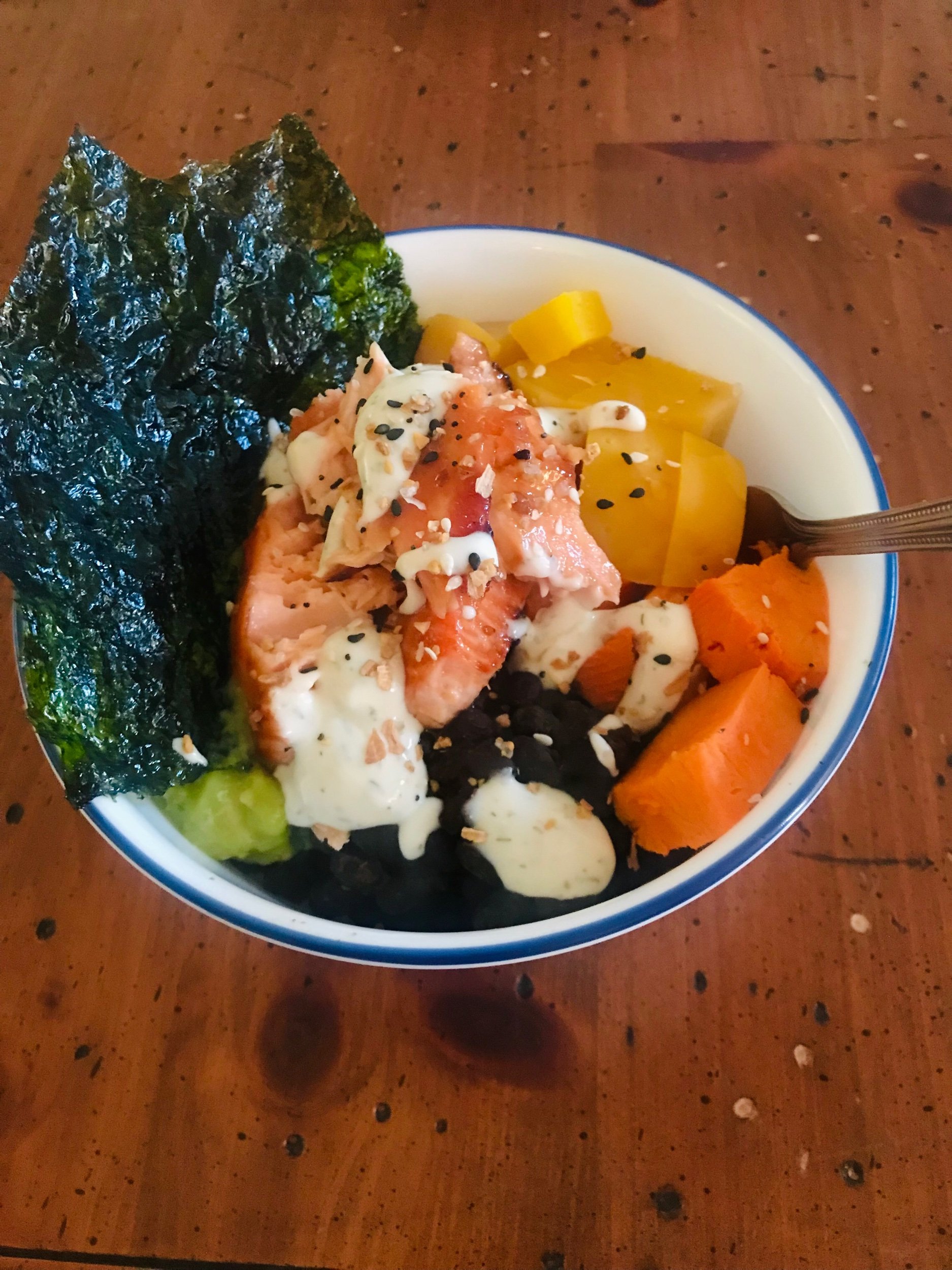 “Cooked” Poke Salmon Bowl