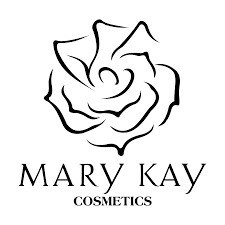 Simple black line drawing of a rose above the text 'Mary Kay Cosmetics'.