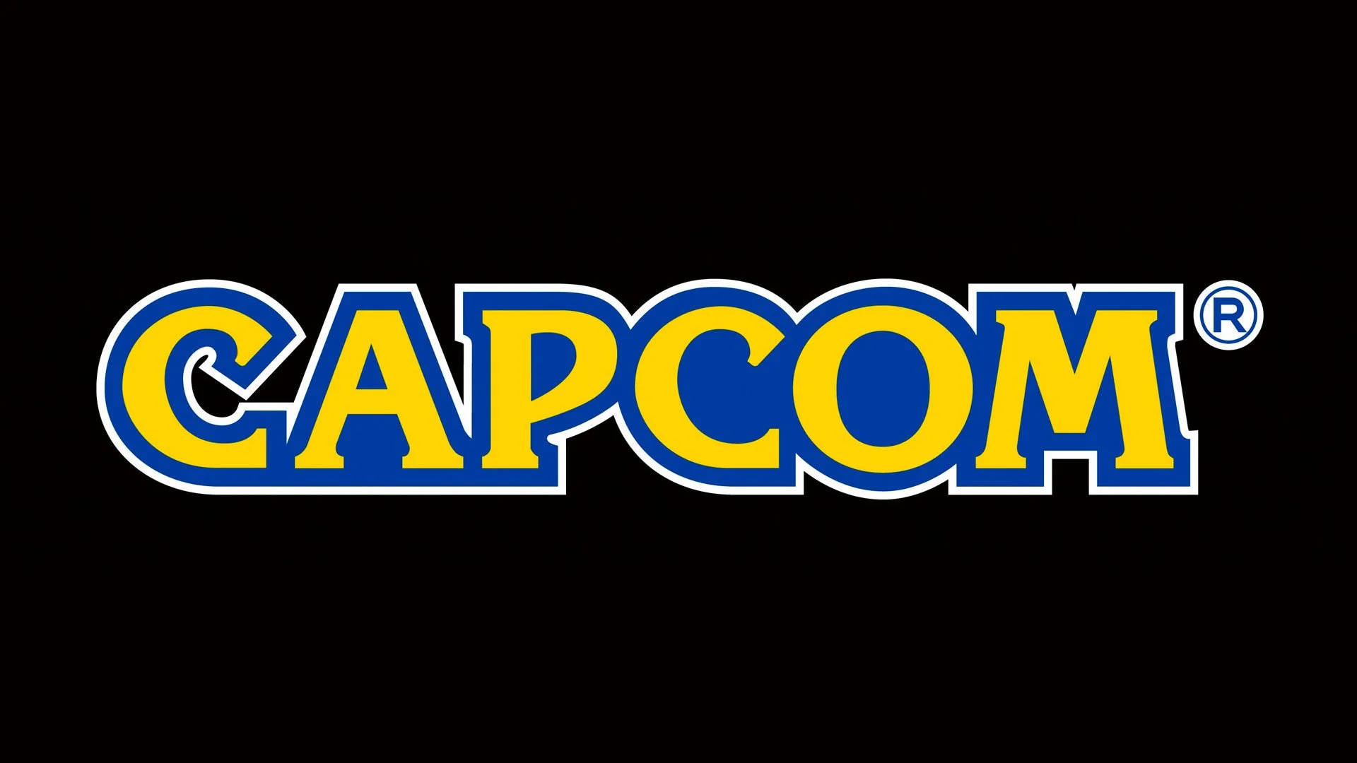 The logo for Capcom, a video game company, with the word 'CAPCOM' in large yellow letters outlined in blue on a black background.