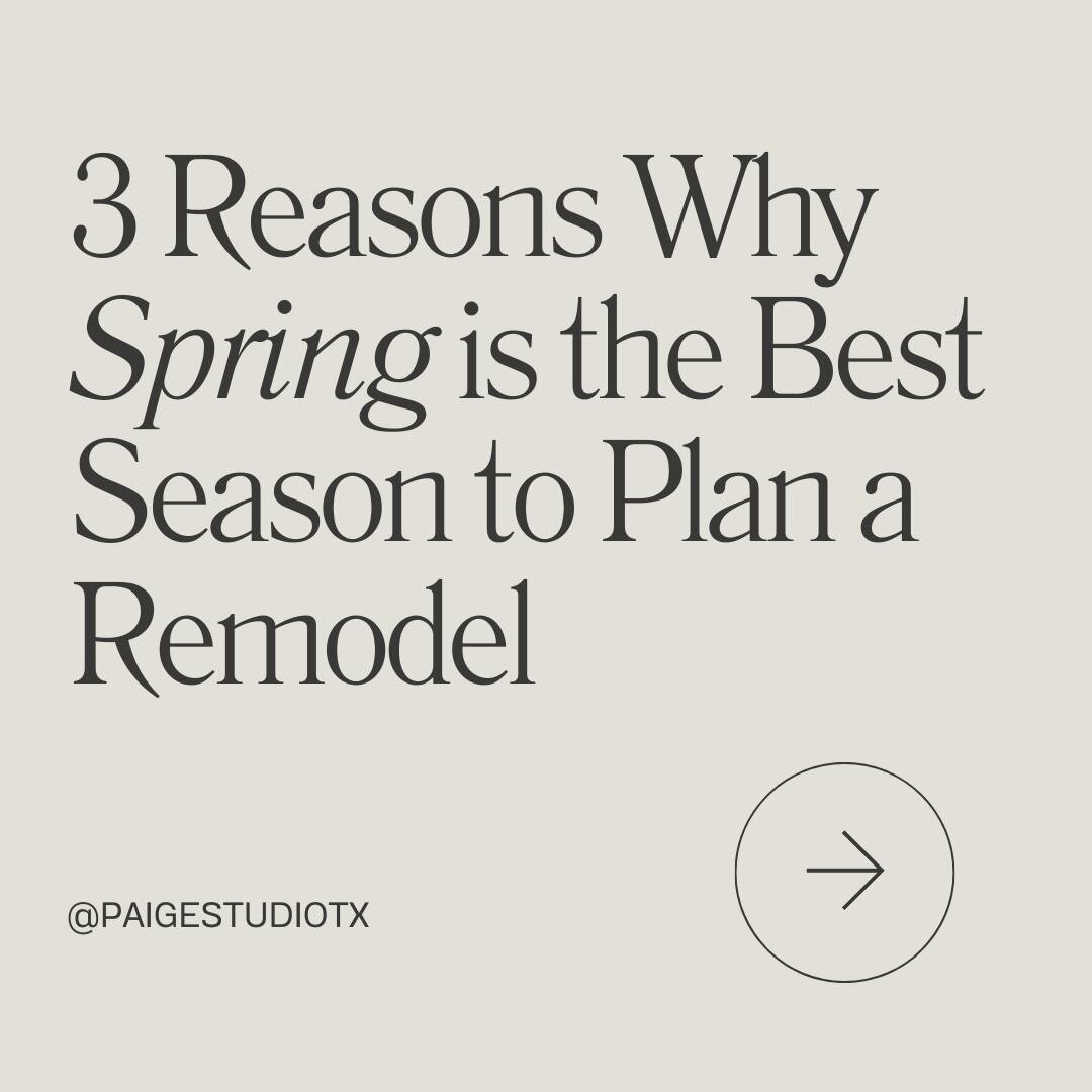 Spring is in the air, and so is the perfect opportunity to get started on that home remodel you've been dreaming of! Discover why spring reigns supreme for tackling your renovation projects in our latest blog post which you can find via the link in o