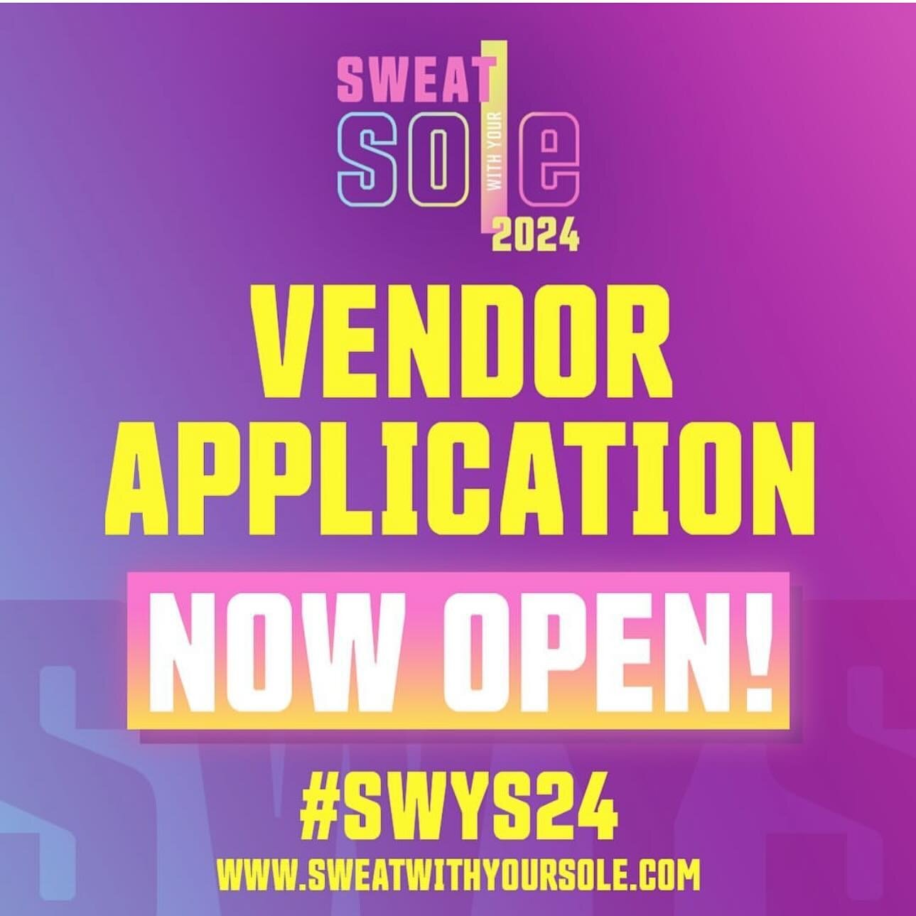 Do you have a product or service you want to get in front 👀 of hundreds of women passionate about health and fitness! Apply to be a part of our #SWYS24 Preserve the Sexy Vendor market! The application is open through March! 

sweatwithyoursole.com ?