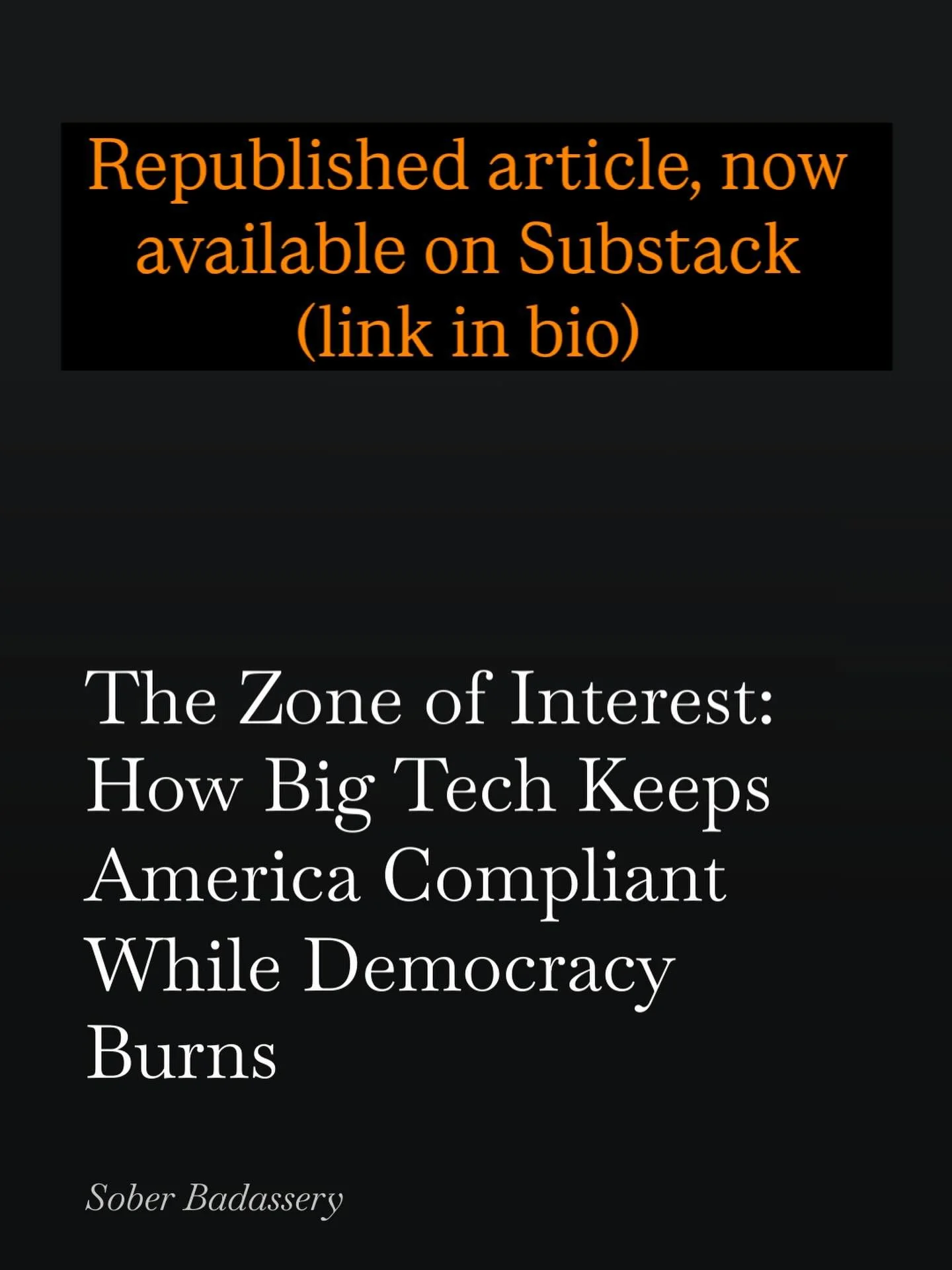 Resurfacing this article as it remains timely. Available now on Substack.