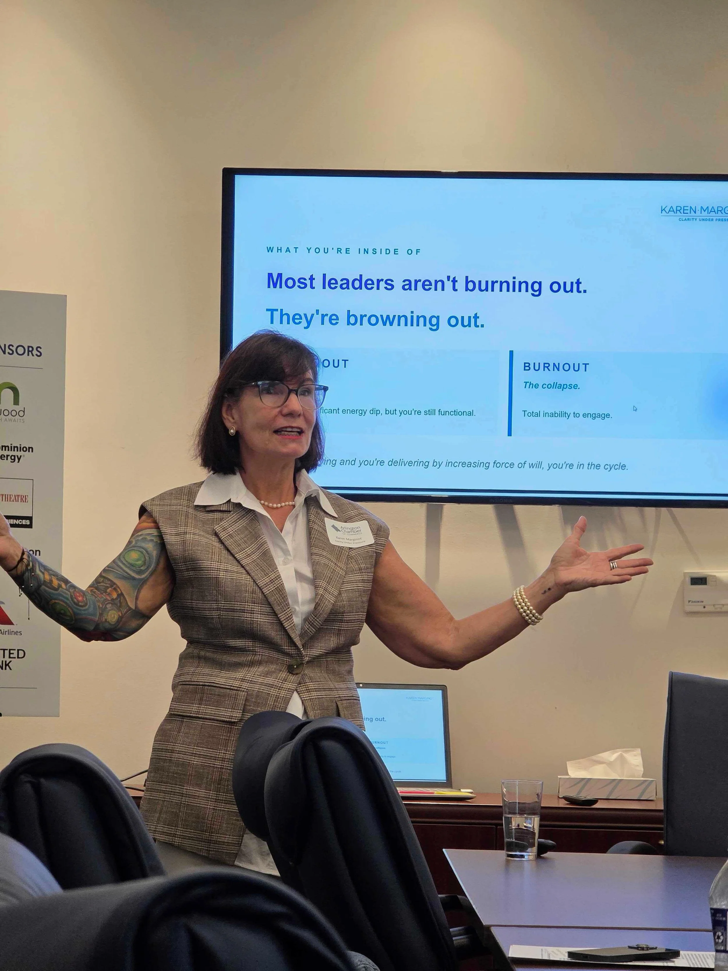 Yesterday, in a boardroom in Arlington, Virginia, I said this out loud:

Most leaders aren&rsquo;t burning out. They&rsquo;re browning out.

Browning out is the cycle nobody talks about. It&rsquo;s that version of yourself that&rsquo;s still answerin