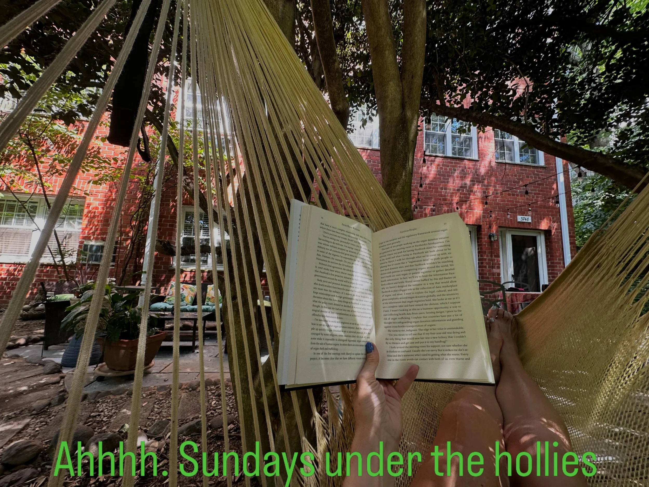 Love a day with nothing on the agenda but a good book. 

#reading #bookworm #sundayvibes #underthetree #hammocklife