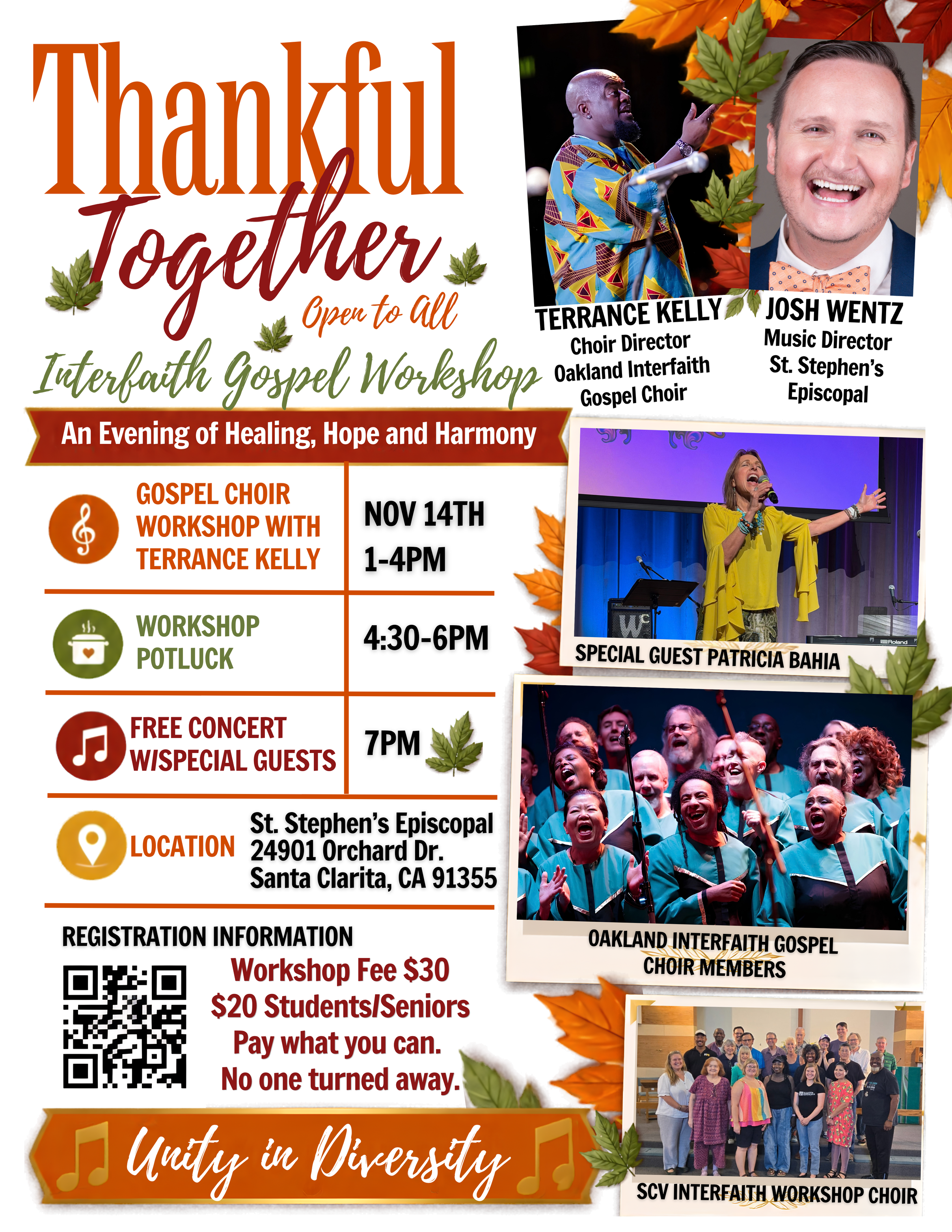 Santa Clarita Gospel Workshop &amp; Free Concert
