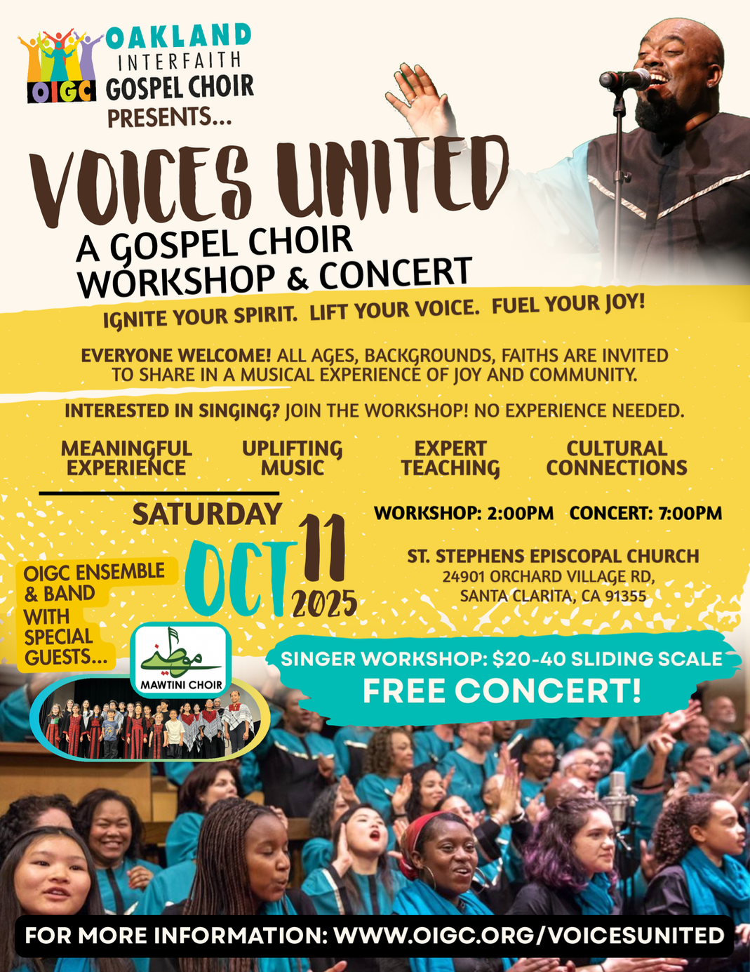 Voice United: Gospel Choir Workshop & Concert