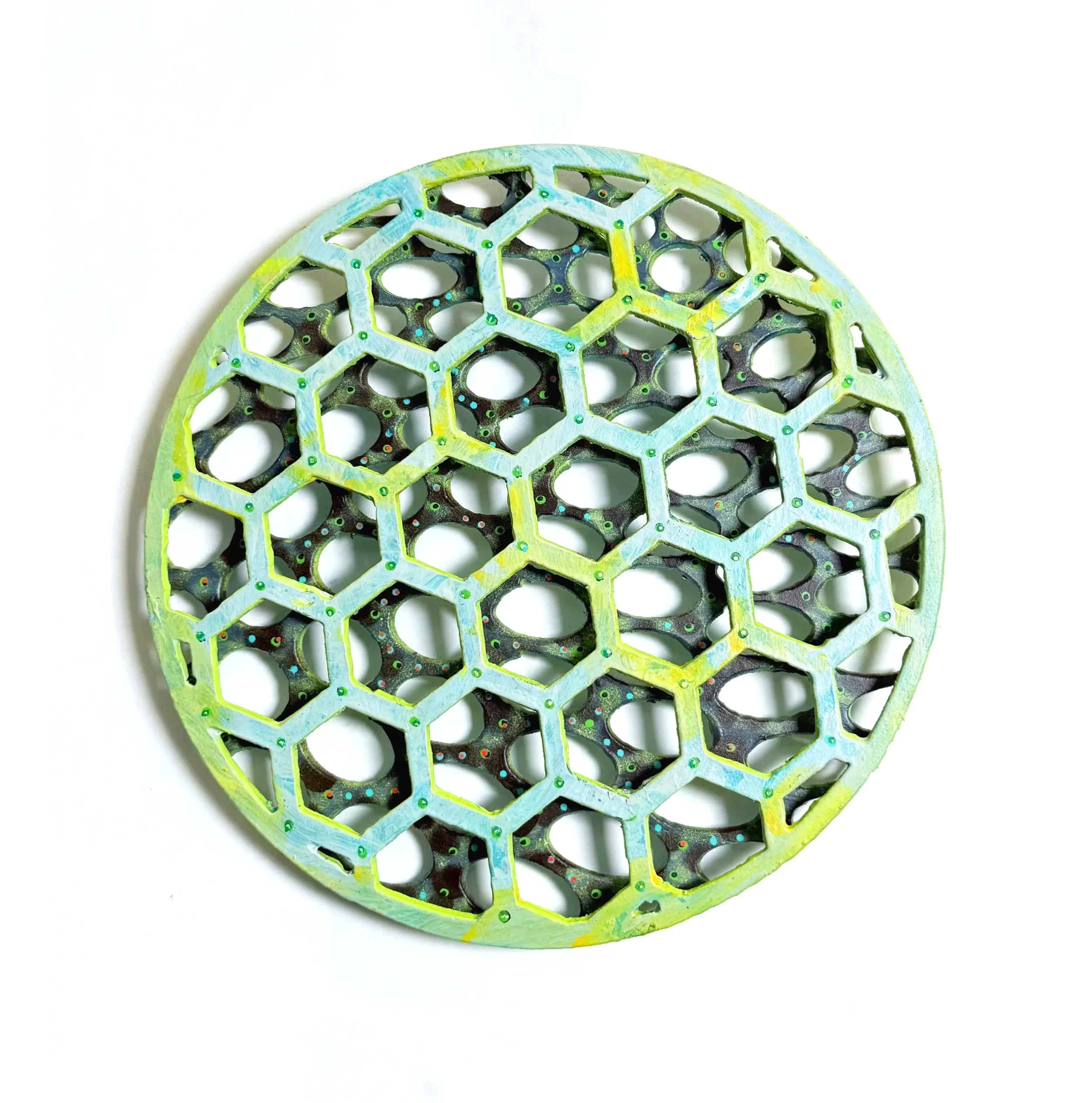 Terribly Nice, 9" dia., painted aluminum