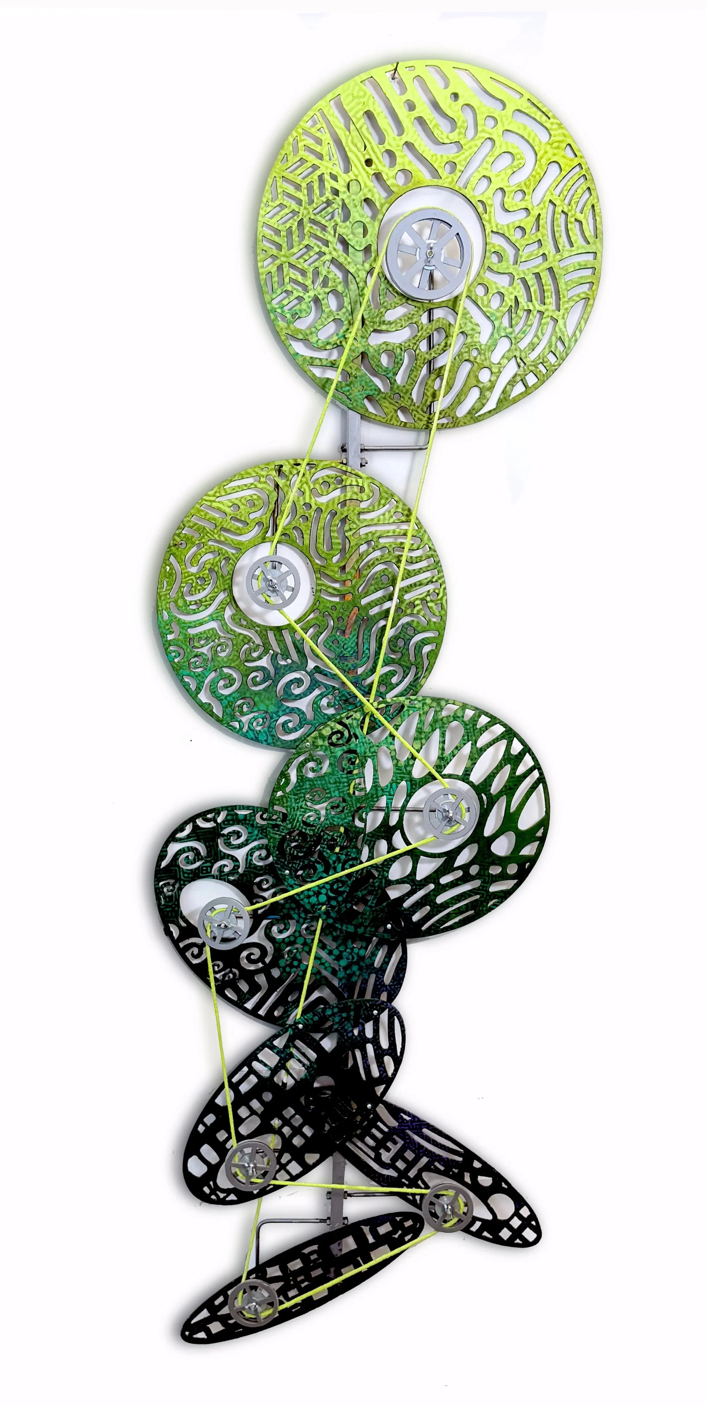 Serpentine, 72"x 24"x 2.5", painted aluminum, rope, steel