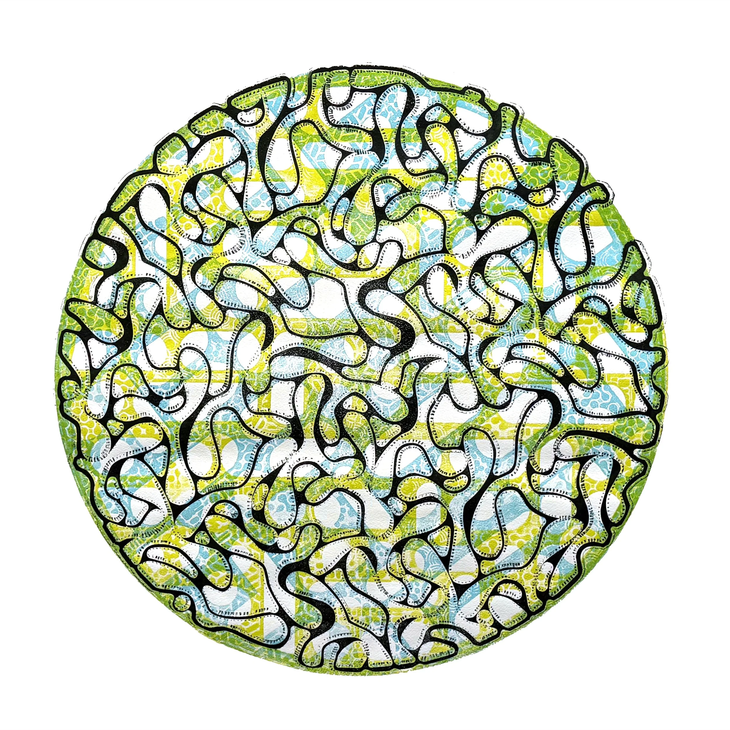 False Fact, 30" x 30", Edition of 5 relief prints on Hahnemule Copperplate paper