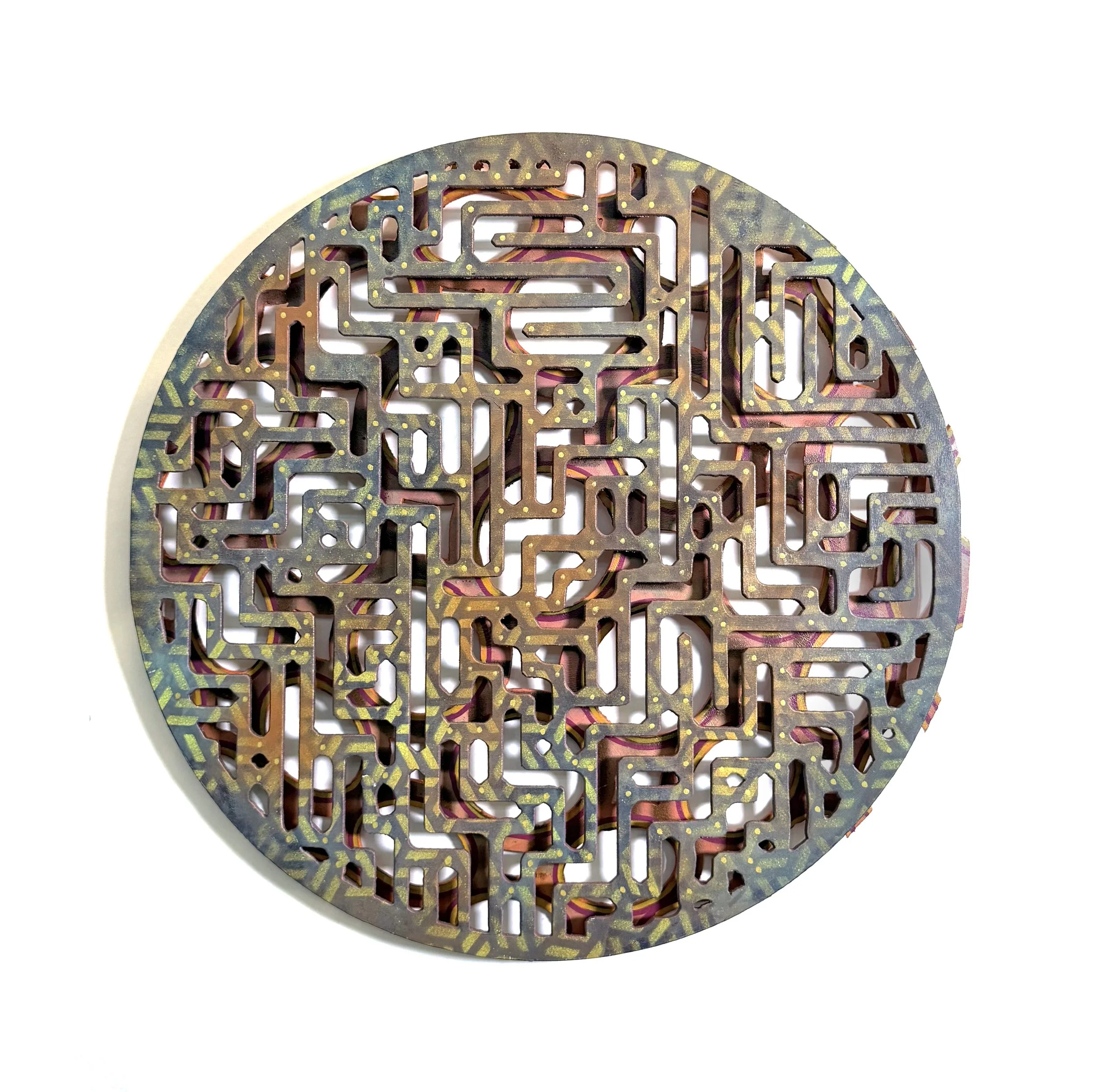 Negative Growth, 18" dia., painted aluminum
