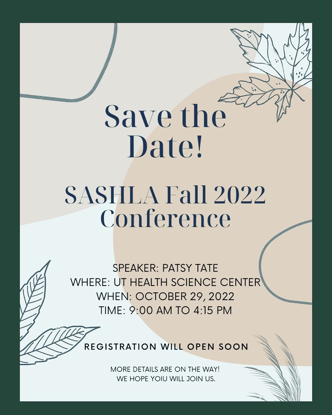 🍁SAVE THE DATE!
🍂Oct 29, 2022

Our Fall conference is next!
More details to come&hellip;
REGISTRATION opens soon 🙂