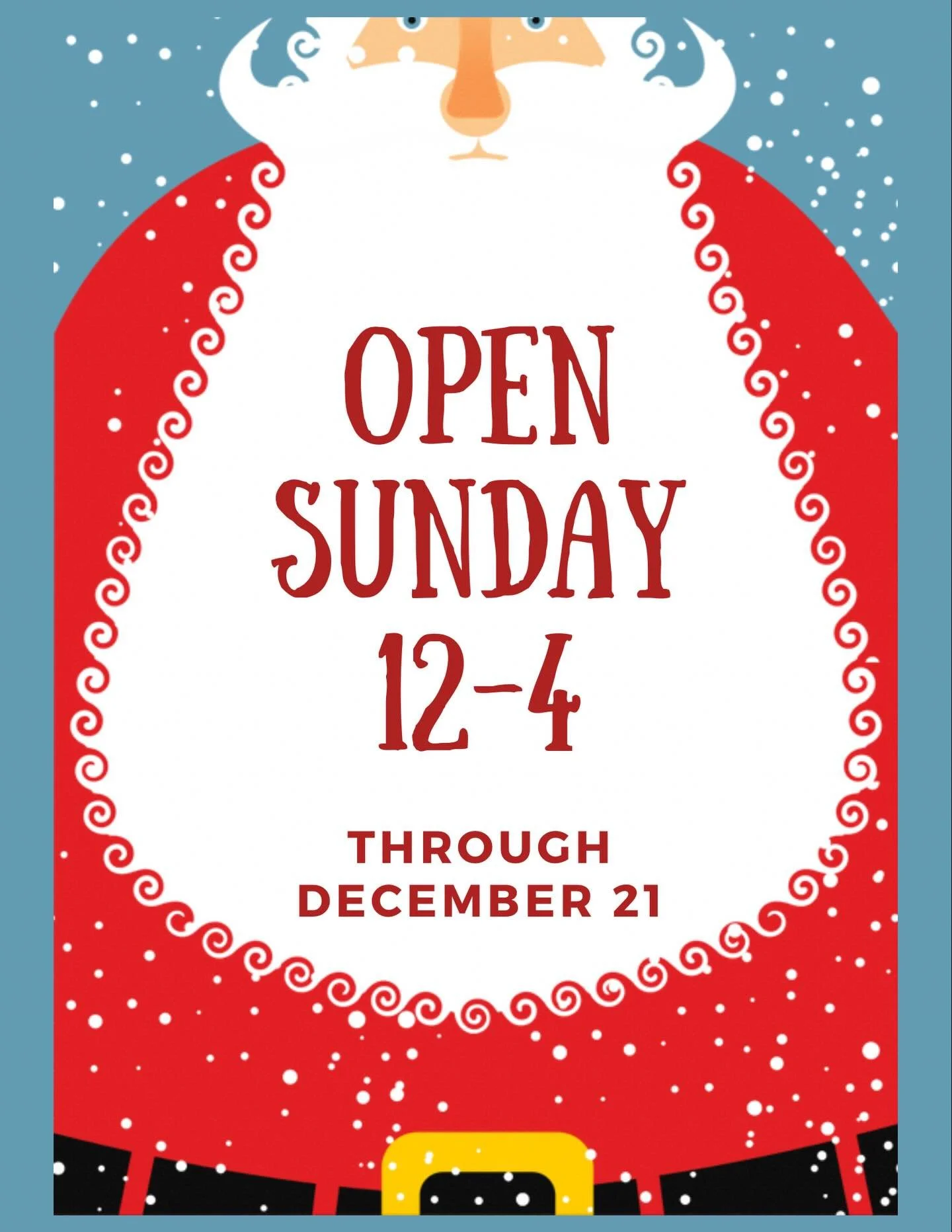 Hope y&rsquo;all had a great Thanksgiving!  We&rsquo;re adding Sunday to our holiday hours! We&rsquo;ll be open 12-4 starting this weekend through December 21! 

Stop in and see us this weekend!
