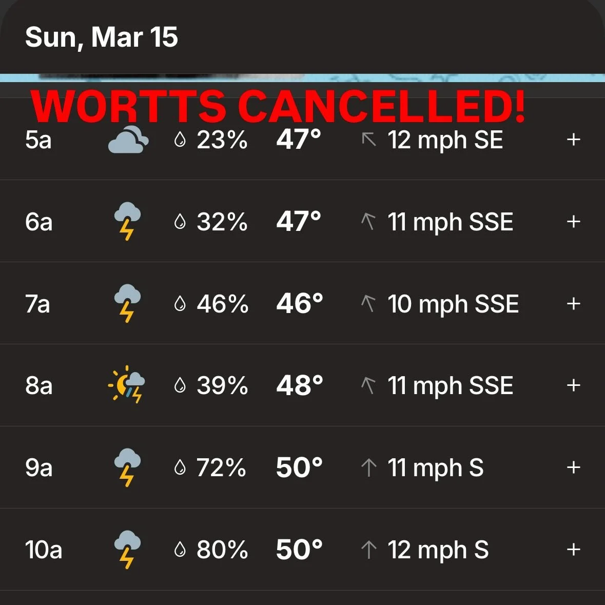 Weather for tomorrow is looking&hellip; not GOOD! To protect the trails and keep Paul from getting wet, we are cancelling the WORTTS race tomorrow. Sorry, no reschedule. Thanks to everyone who participated this year, let&rsquo;s do it again next wint