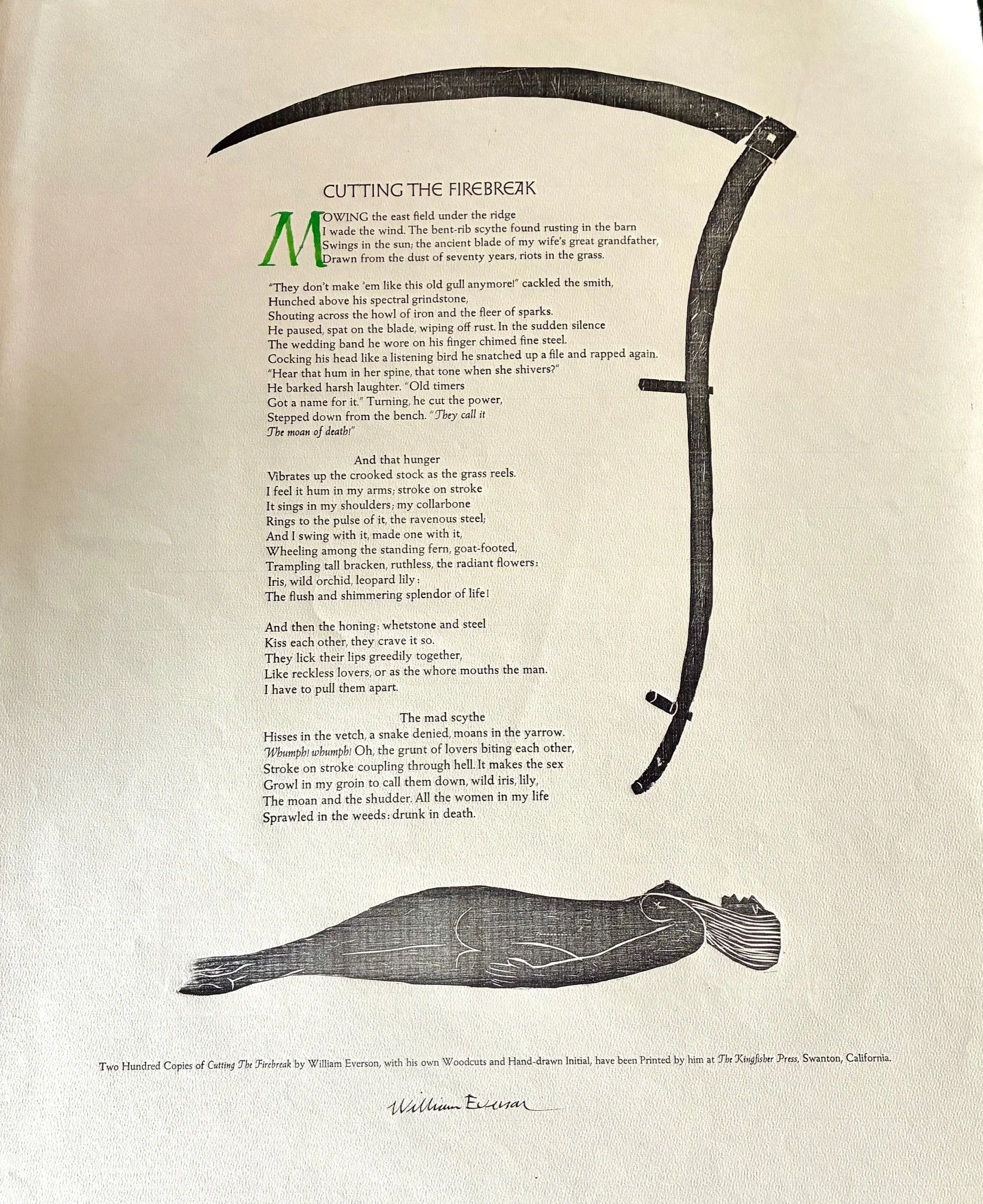 Everson, William. CUTTING THE FIREBREAK