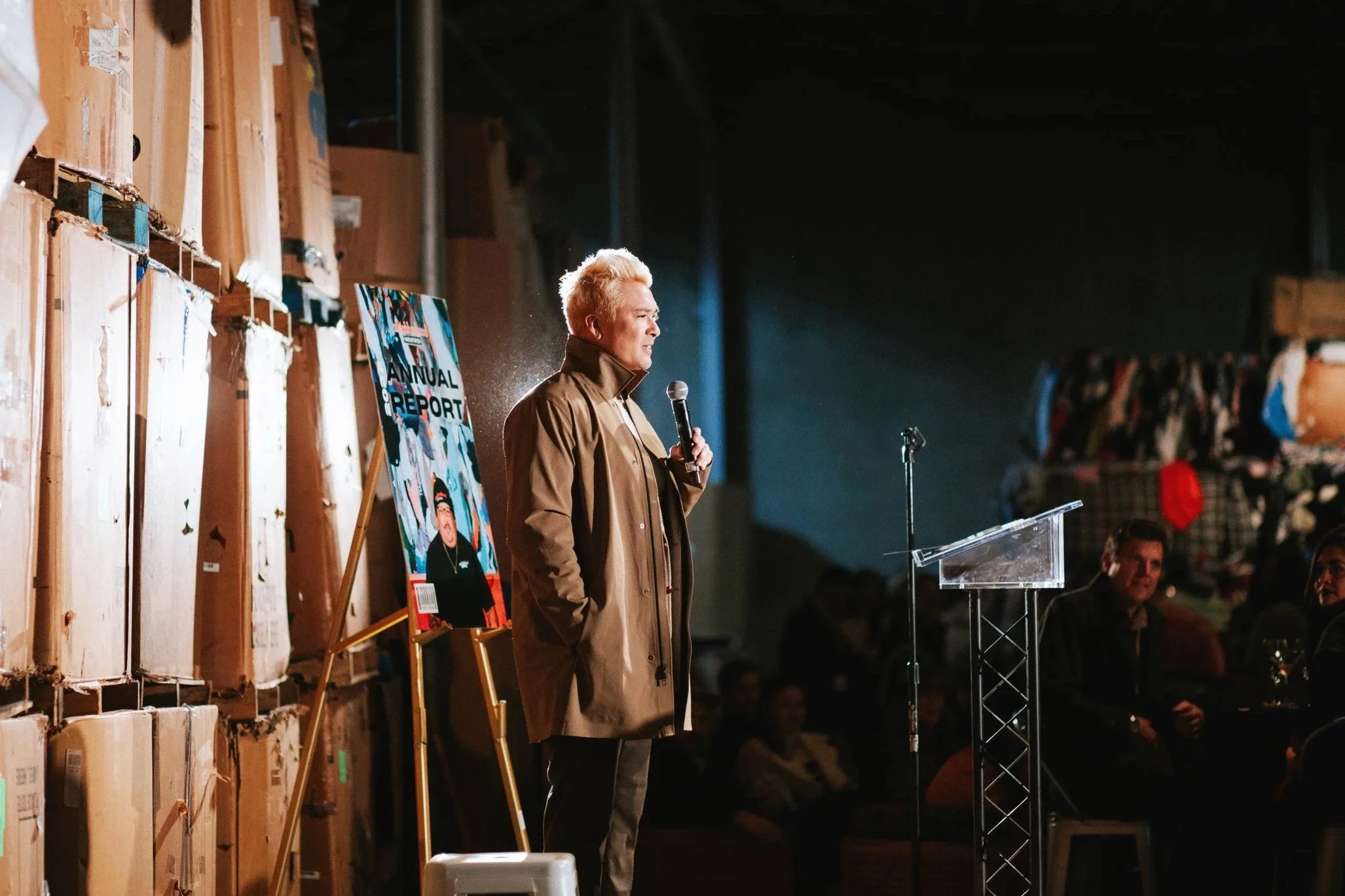 Neighborhood Industries CEO speaking at Annual Report Event