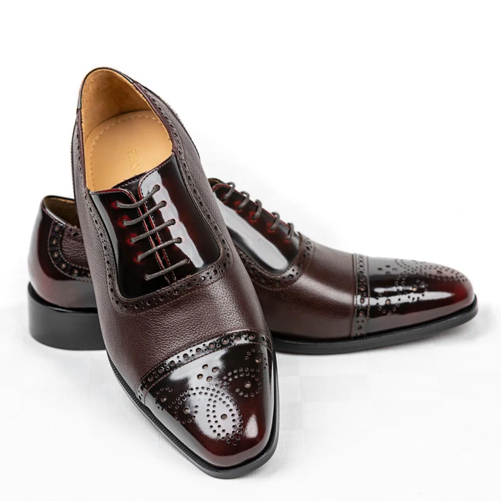 Franco" Burgundy Leather Dress Shoe by Franco Uomo  Franco Uomo