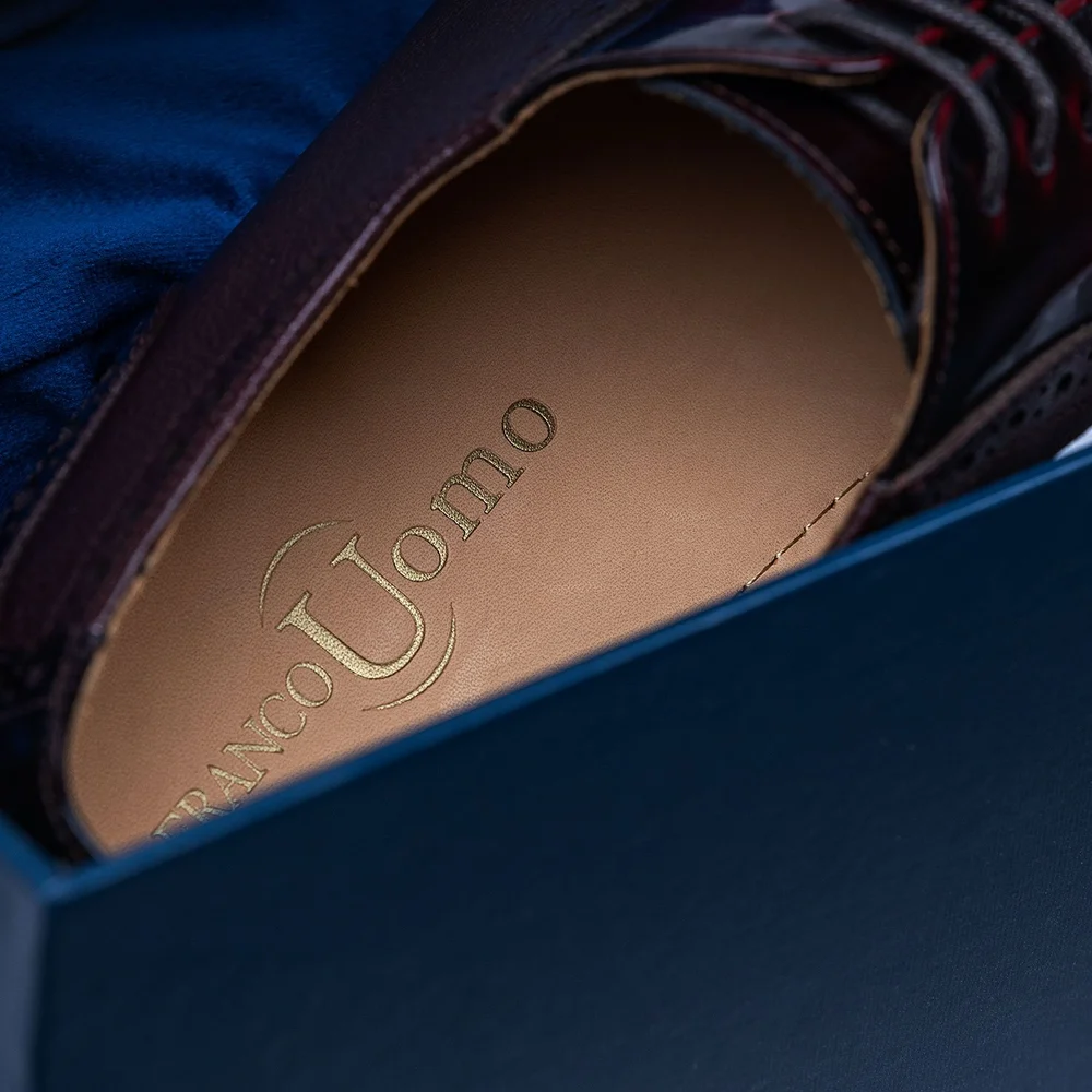 Franco" Burgundy Leather Dress Shoe by Franco Uomo  Franco Uomo