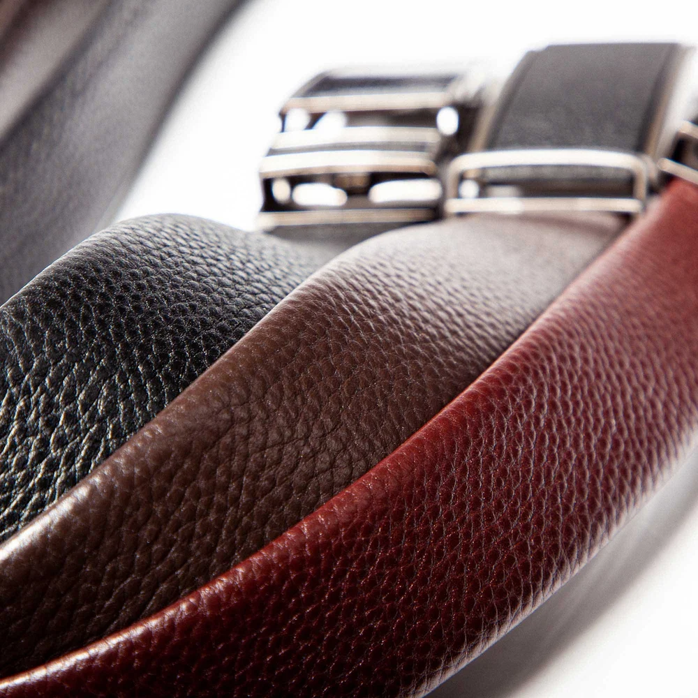 Steel Alloy & Genuine Leather Ratchet Smart Belt SB011  Franco Uomo
