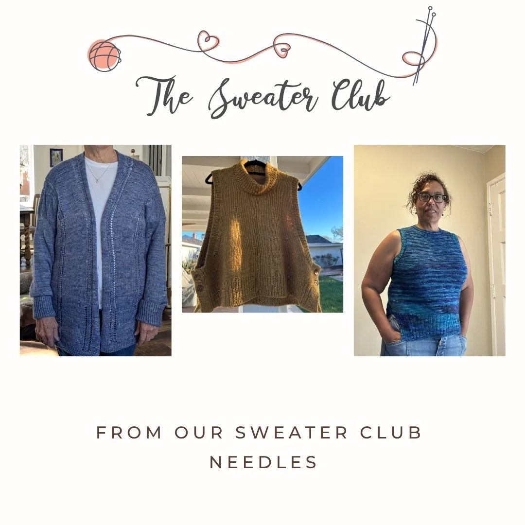 These sweaters make me smile every single time. 💛
Not because they&rsquo;re &ldquo;perfect,&rdquo; but because they represent real learning, real persistence, and knitters who kept going.
That&rsquo;s what Sweater Club is: steady sweater support + c