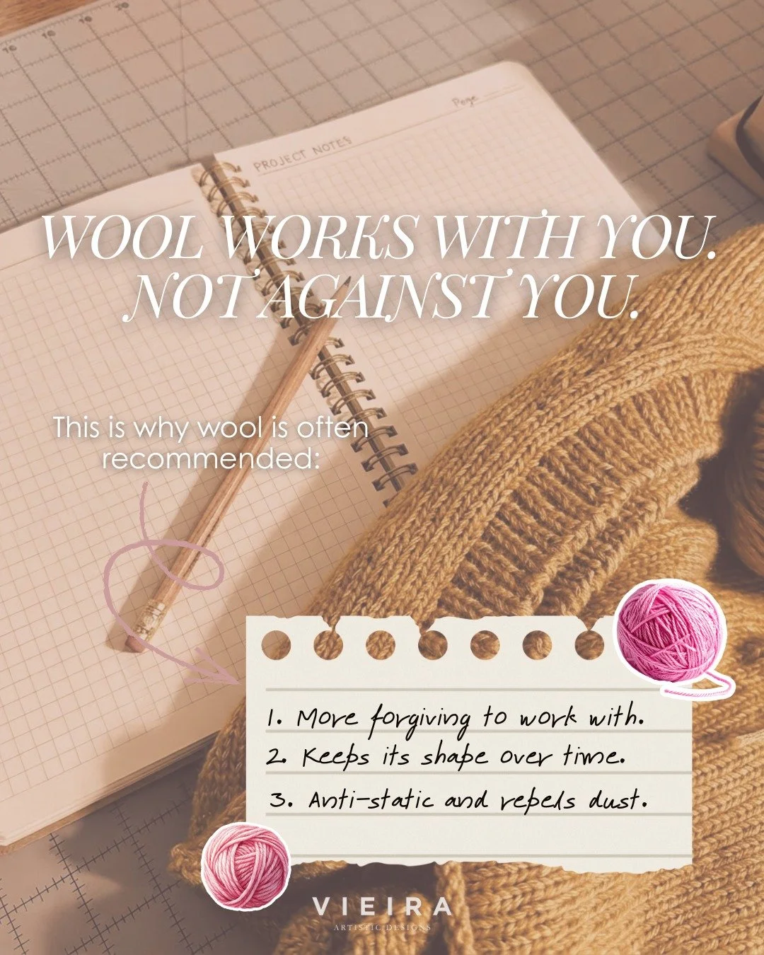 Wool has a way of supporting you while you knit 🧶
It&rsquo;s often recommended not just because it&rsquo;s traditional&mdash;but because it&rsquo;s forgiving, holds its shape, and wears well over time.  Those small things can make a big difference, 
