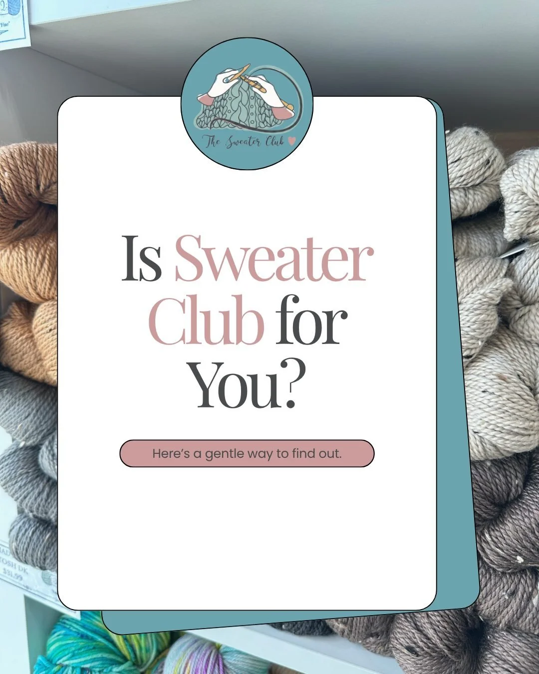 Does this sound like you?
Not every knitting space is the right fit for every knitter, and that&rsquo;s a good thing.
Sweater Club is a supportive membership for early-to-intermediate sweater knitters who want to keep building skills after their firs