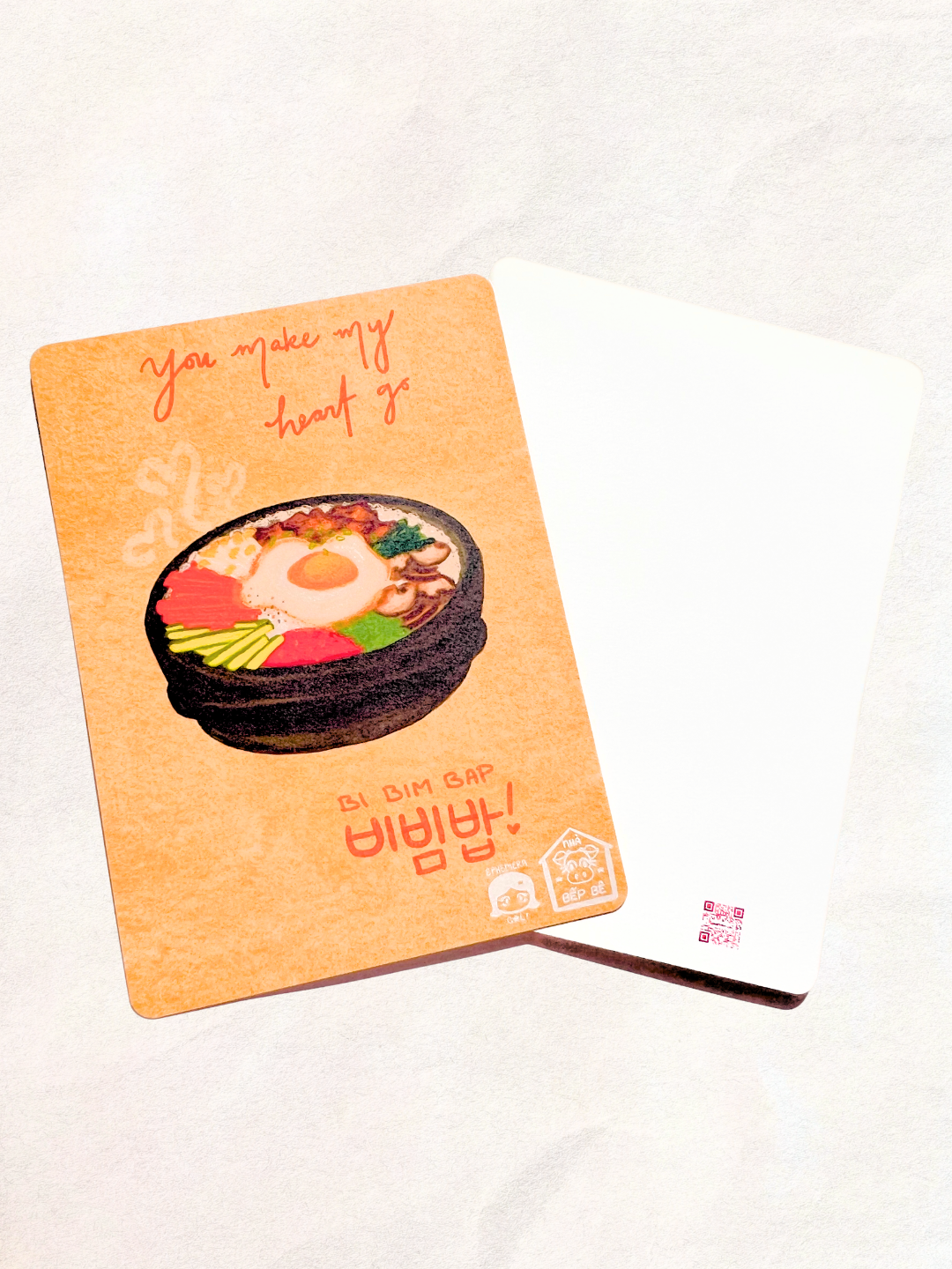 "You make my heart go BIBIMBAP 비빔밥" Postcard (5 x 7 in)