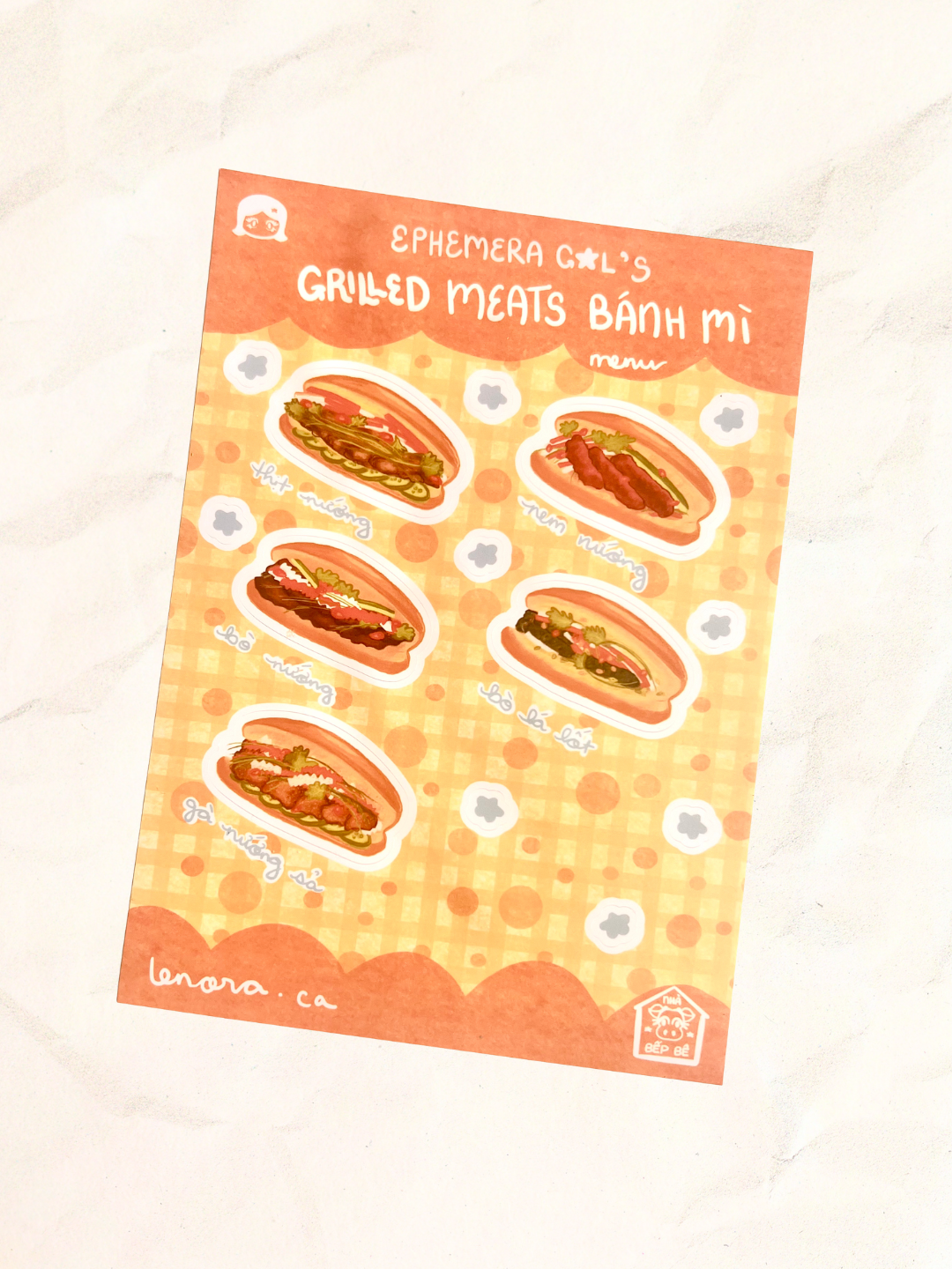 "GRILLED MEATS" BÁNH MÌ Sticker Sheet (5 x 7 in)