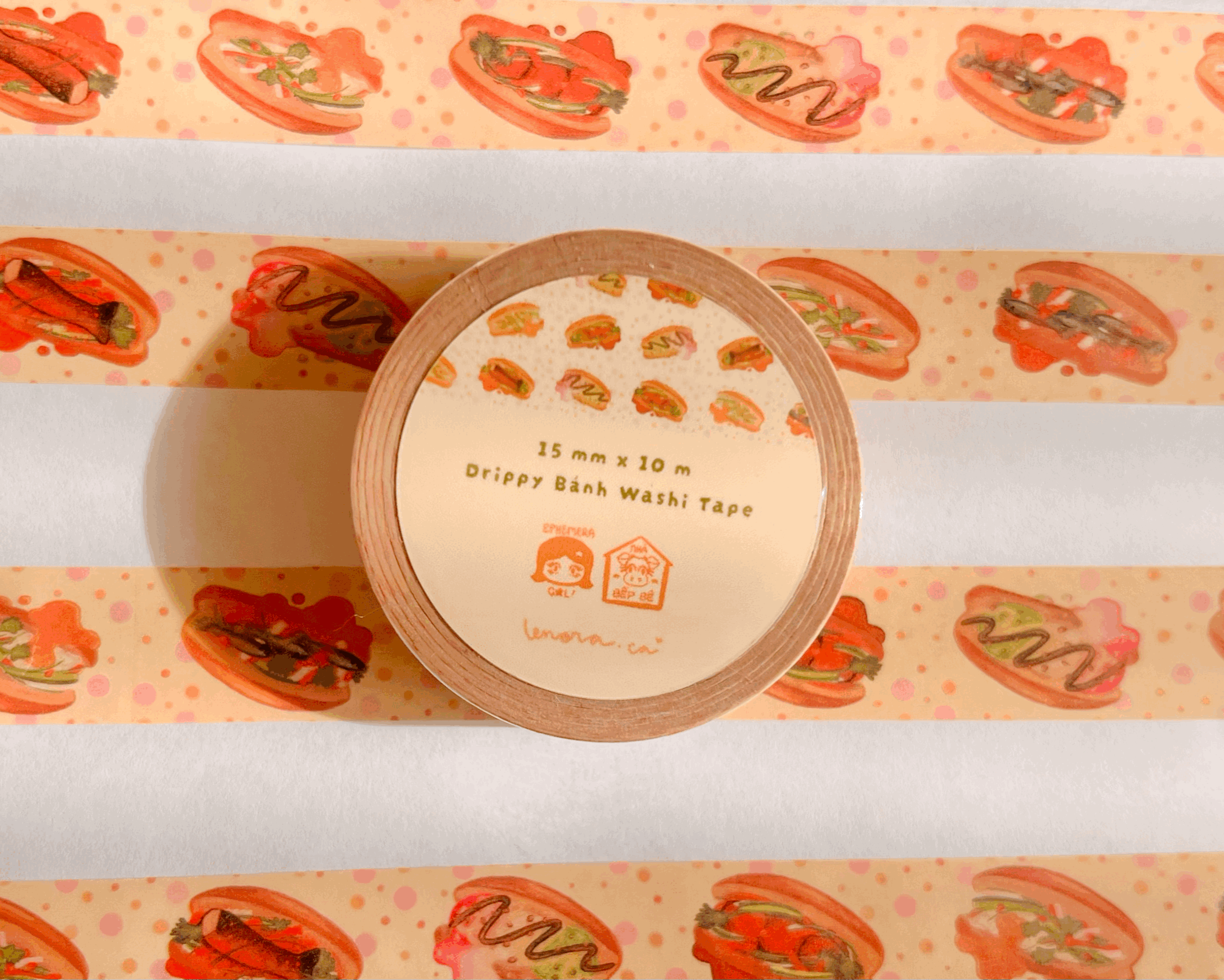 Drippy Bánh Mì Washi Tape (15 mm x 10 m)
