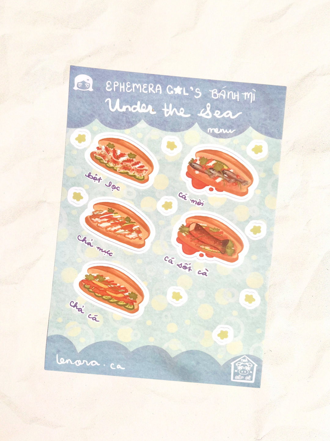 "Under the Sea" [Pescetarian] BÁNH MÌ Sticker Sheet (5 x 7 in)