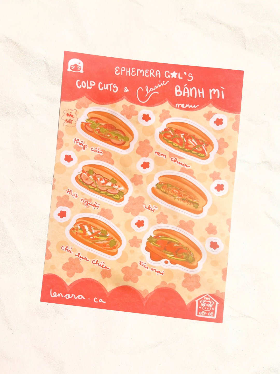 "Cold Cuts & Classics" BÁNH MÌ Sticker Sheet (5 x 7 in)