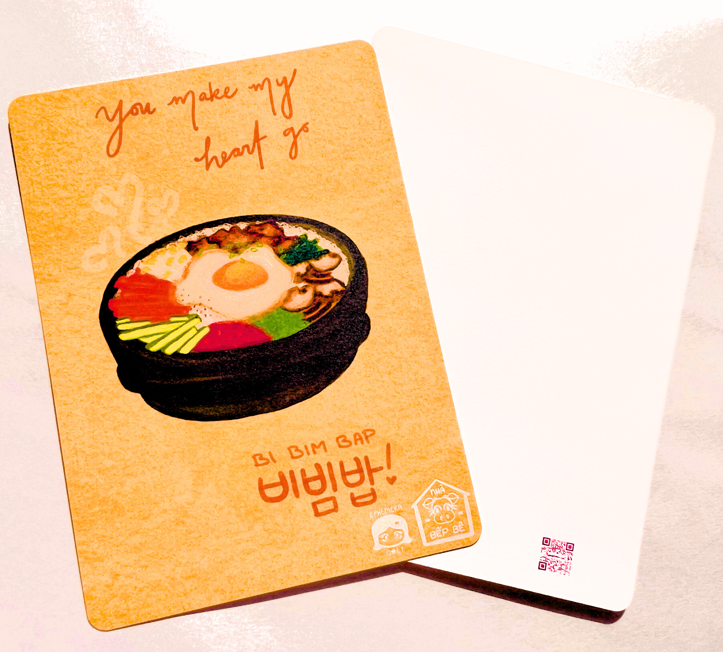 "You make my heart go BIBIMBAP 비빔밥" Postcard (5 x 7 in)