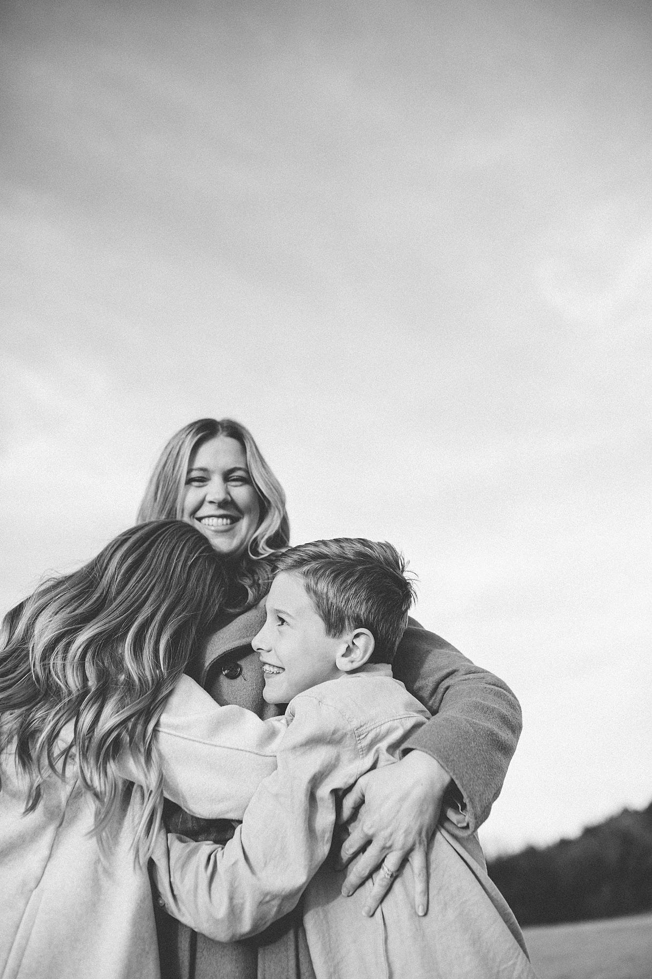 black and white motherhood portrait