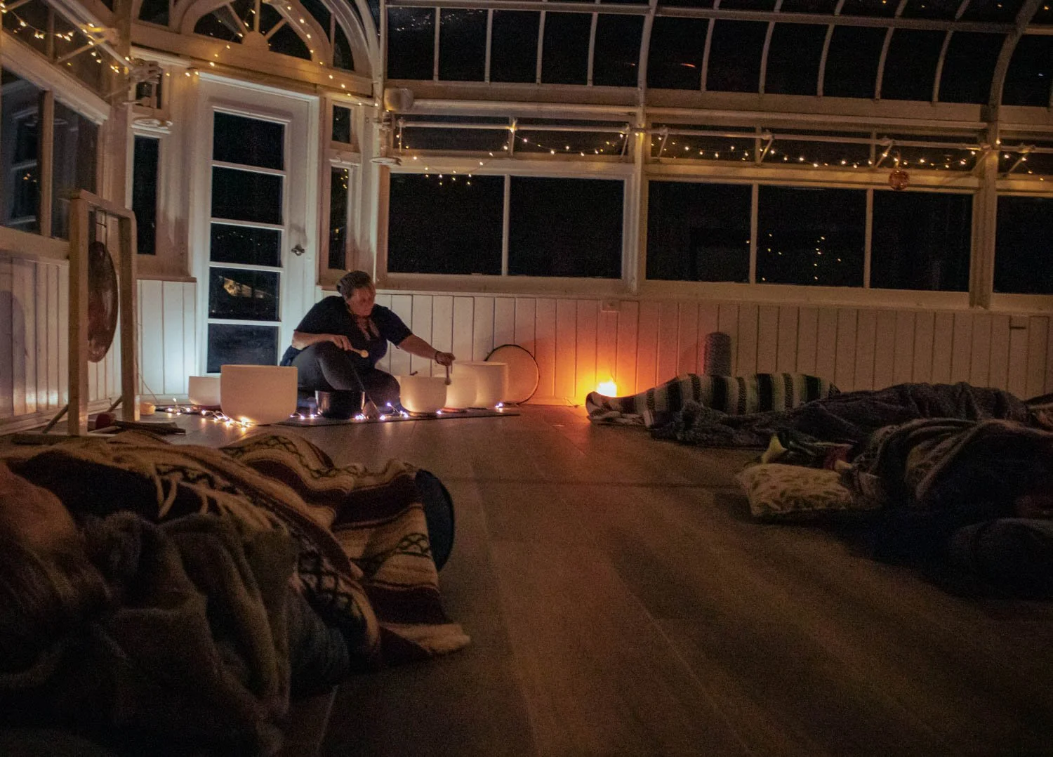  Scherri Dickson, energy worker, says by   hosting this class she is opening space for people to give themselves   permission to stay still for an hour. "I hope they walk away with   opening that door just a little but for them so they go 'oh yeah th