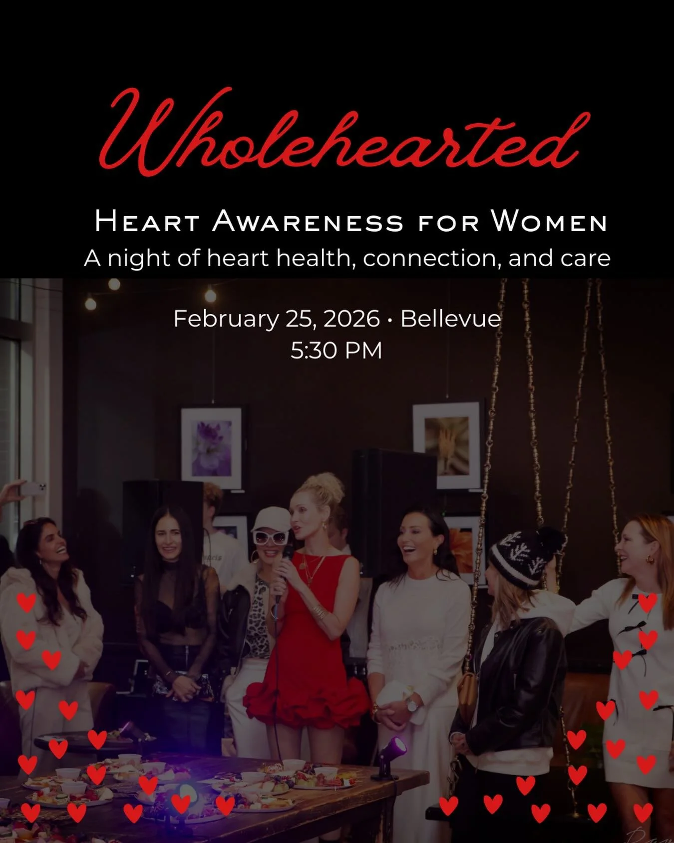 Wholehearted 💗 Heart Awareness for Women

Join us this February, in honor of American Heart Month, for an in-person evening focused on women&rsquo;s heart health through midlife and beyond.

Wholehearted is for women who want clear, trustworthy info
