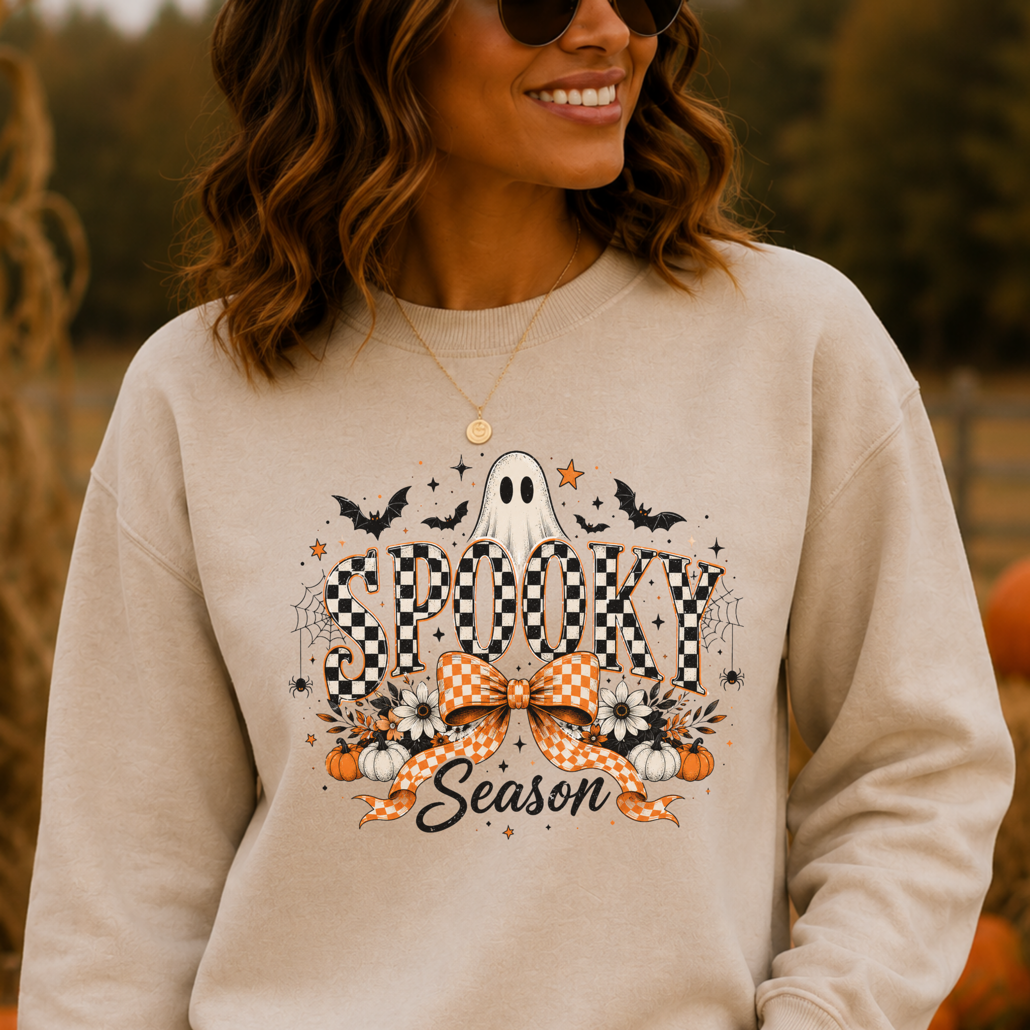 Spooky Season Checkered Bow sweatshirt.png