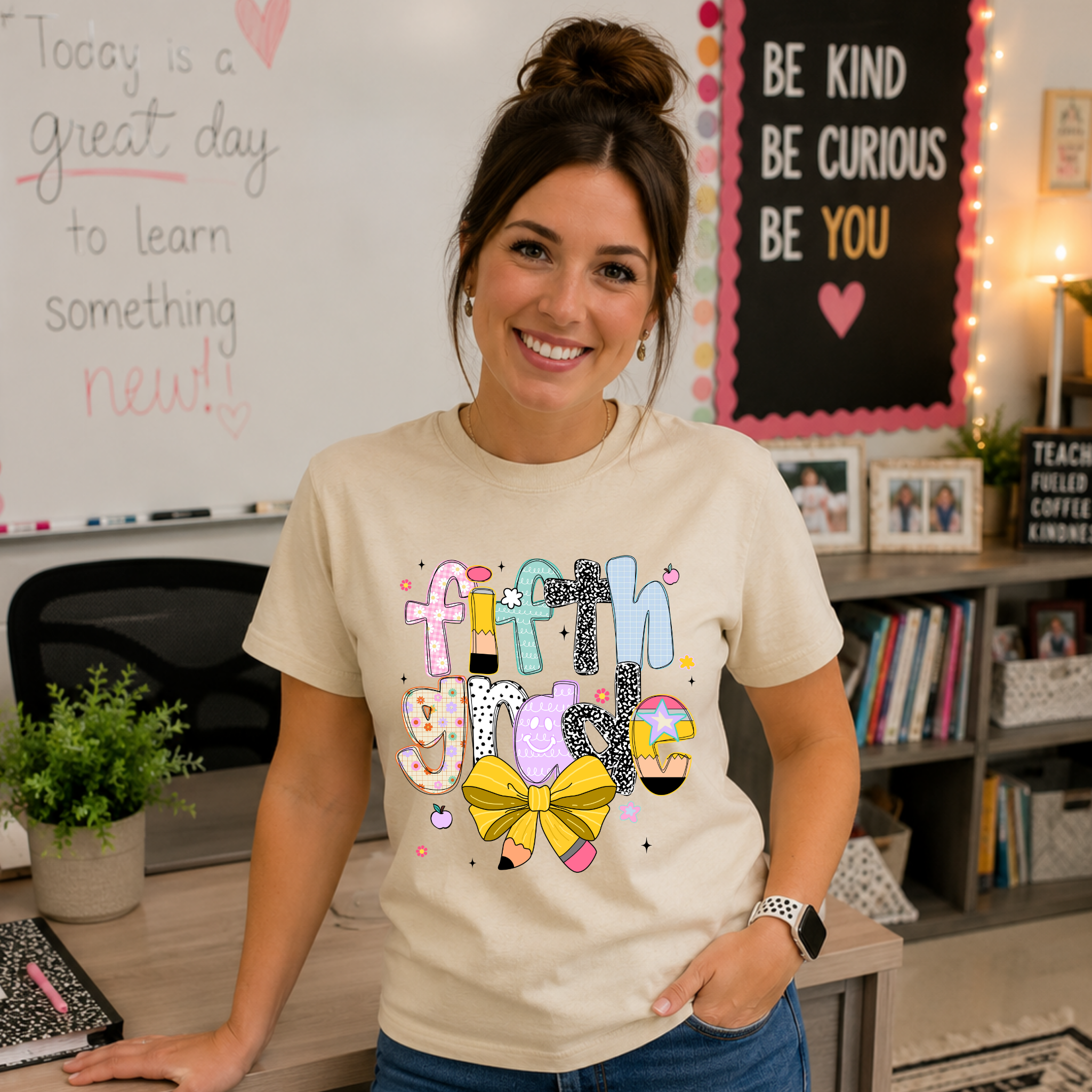 Preppy Pencil Bow Back to School Tees - Grade Level Team Shirts - Rep Your Grade