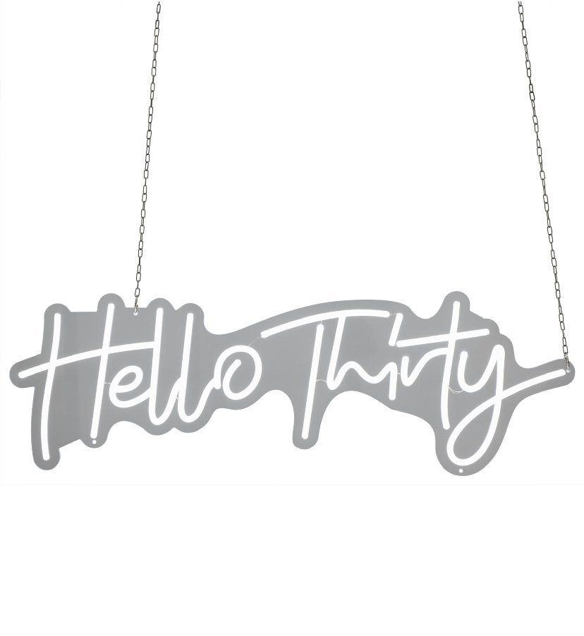 Hello Thirty Neon Sign