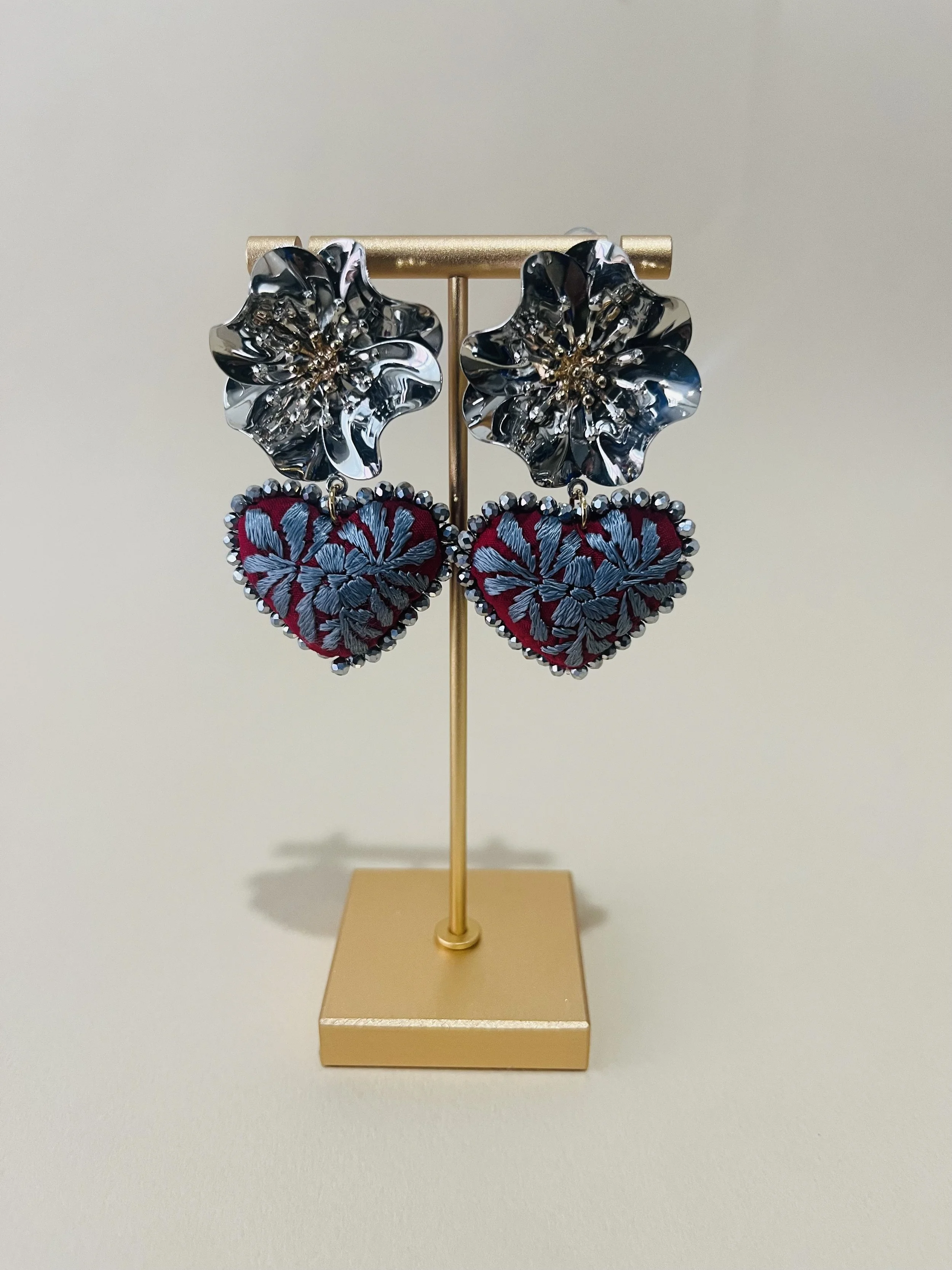 hand embroidered earrings